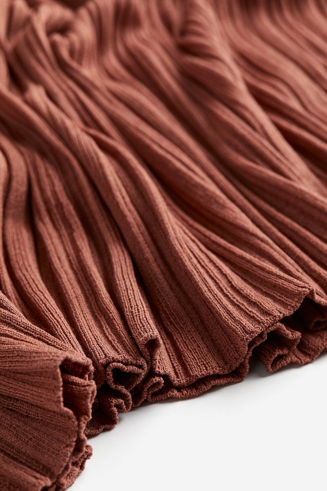 Rib-knit dress - Brown - 3