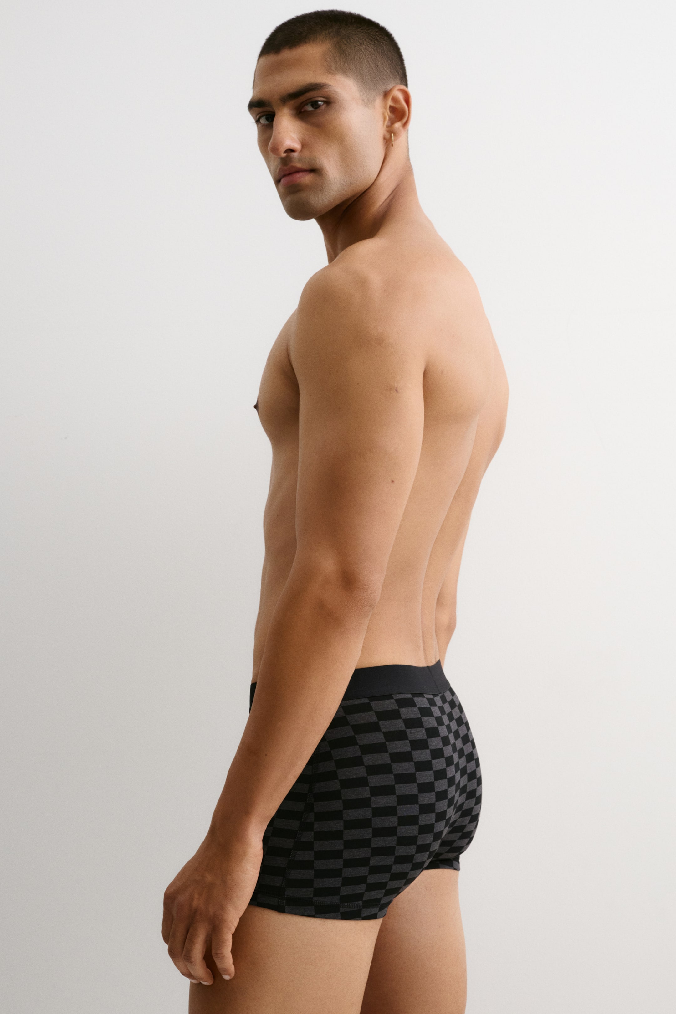 Agrandir l'image: Lot de 3 boxers courts en coton - Gris foncé chiné/carreaux - HOMME | H&M BE 3