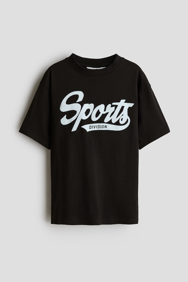 Printed Cotton T-Shirt - Black/Sports Division/Navy blue/tie-dye - 1