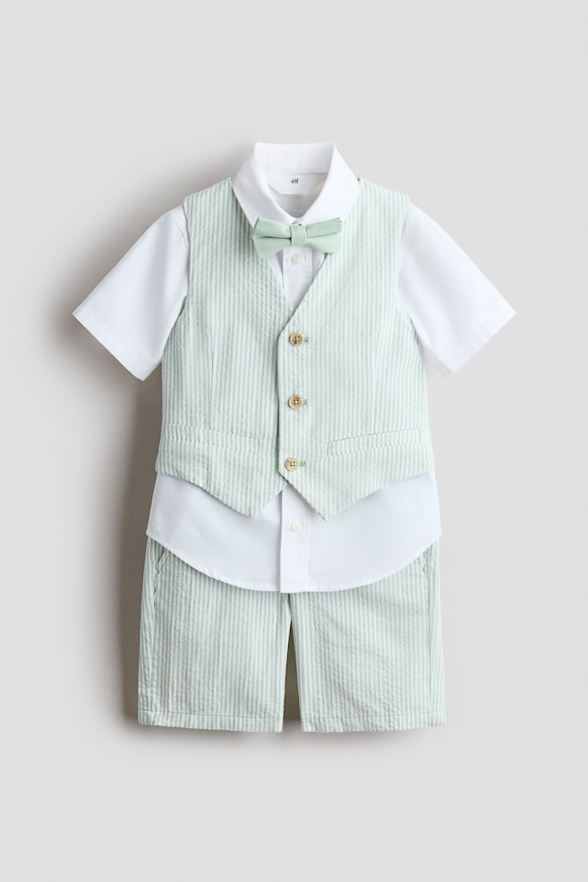 4-piece dressy set - Light green/Striped/Light blue/Striped/Light beige/White - 1