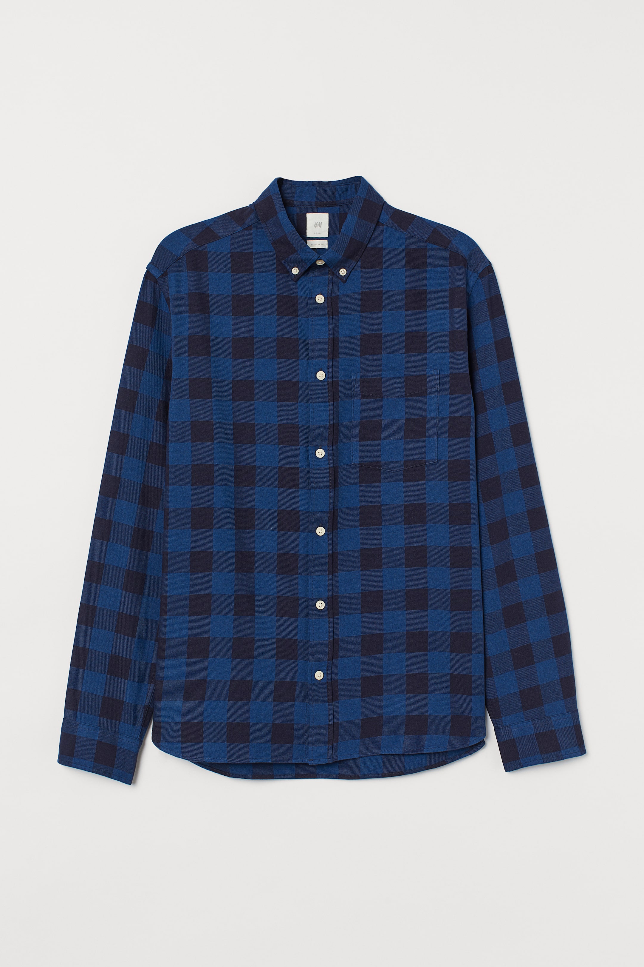 Größeres Bild ansehen: Baumwollhemd Regular Fit - Blau/Kariert - Men | H&M DE 1