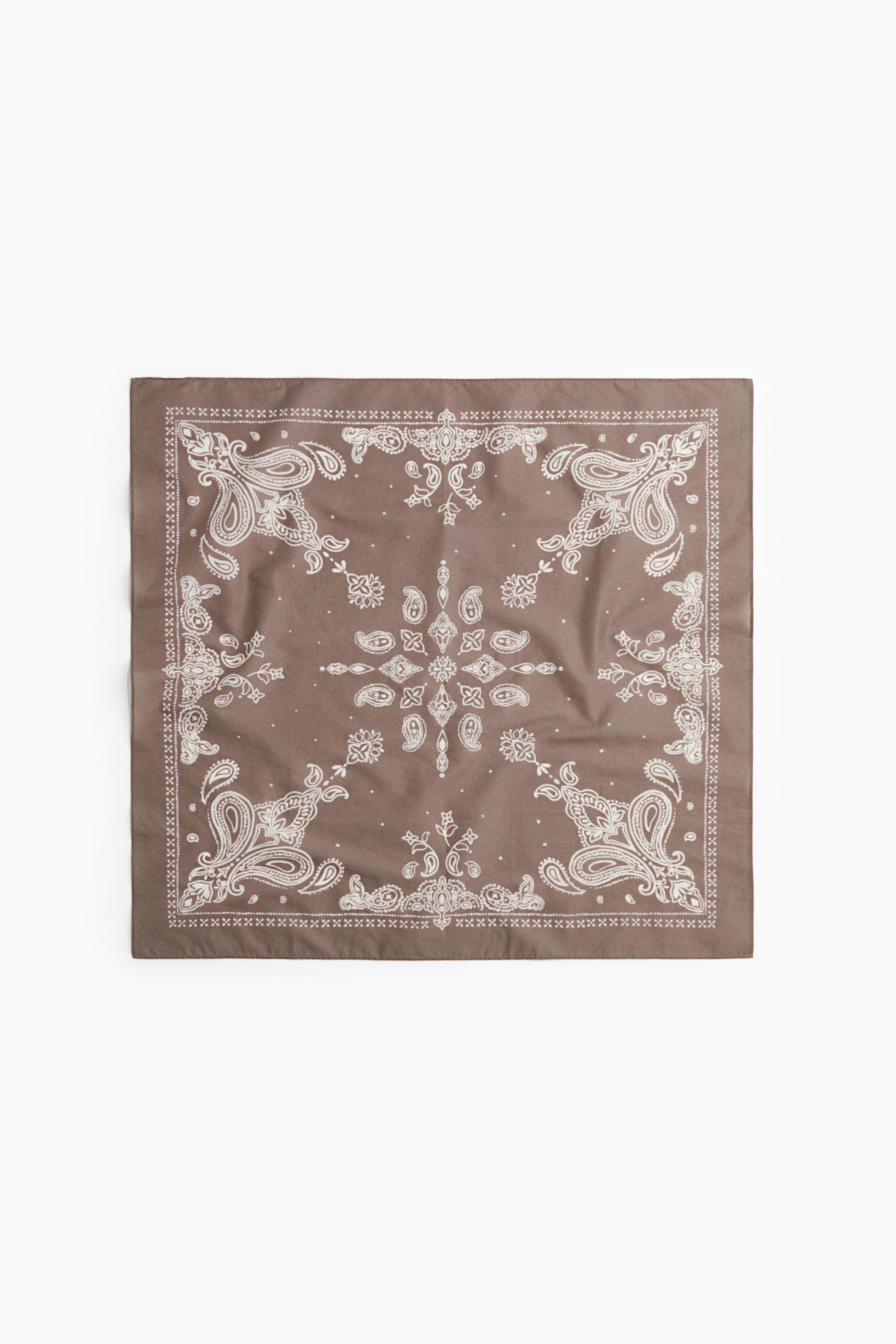 Ampliar la imagen: Patterned cotton scarf - Gris pardo/Estampado paisley - Men | H&M MX 1