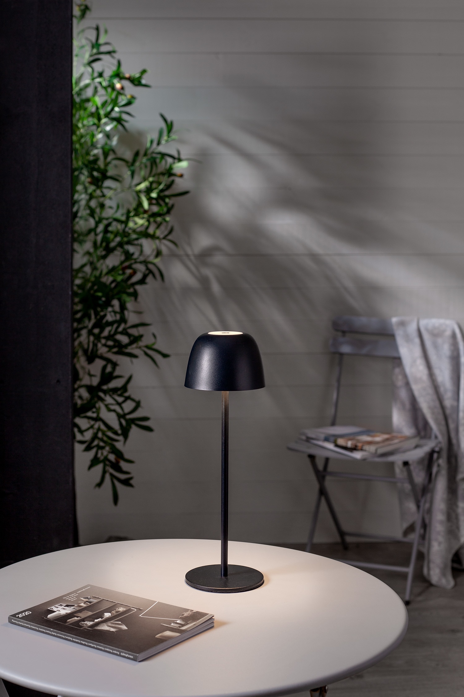 Tischleuchte Ronda Drinnen/draußen - Schwarz/Weiß/Grau