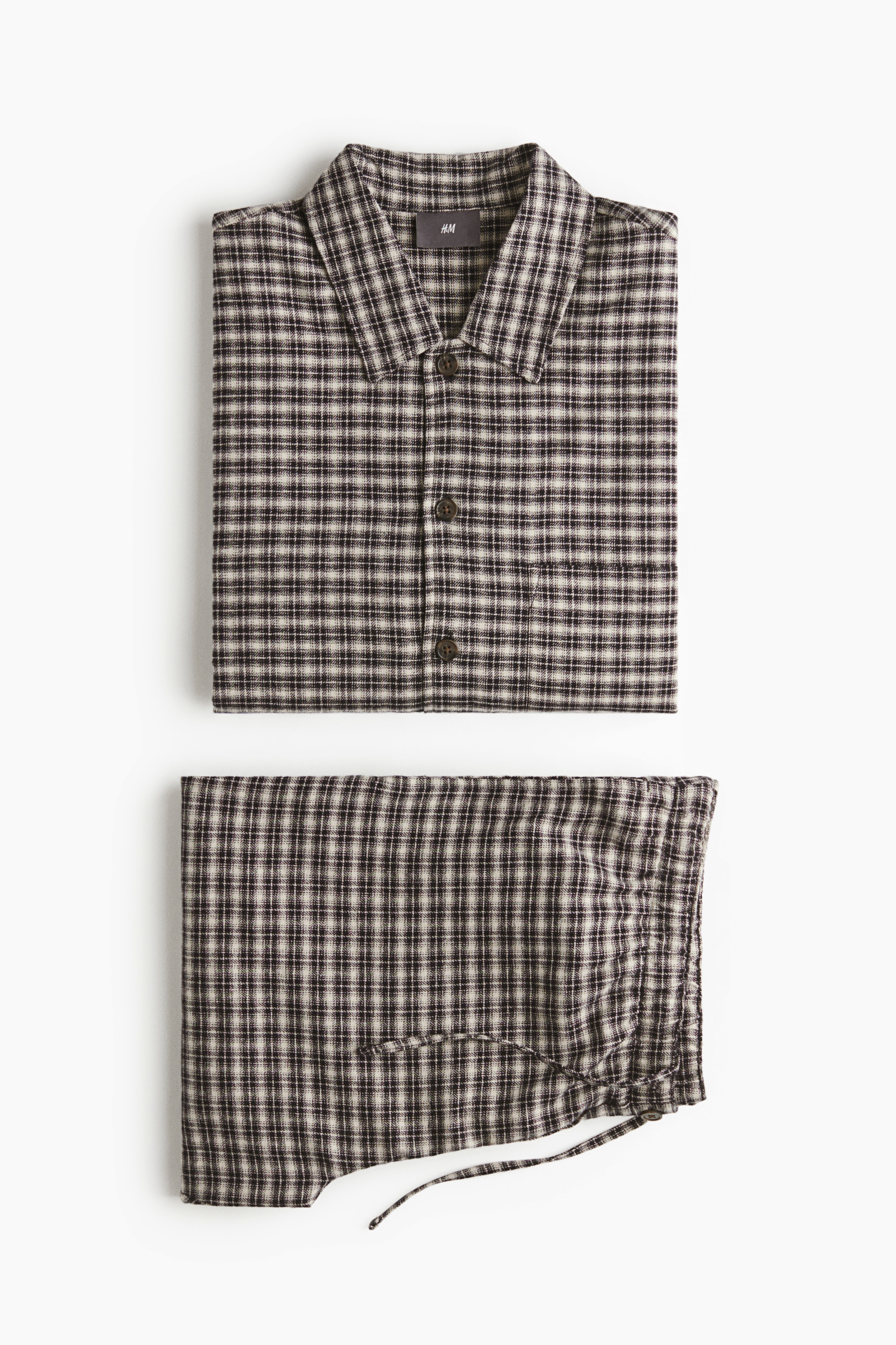 Flanel pizsamaing és -alsó - Sötétkék/kockás/Sötétkék/kockás/Piros/kockás