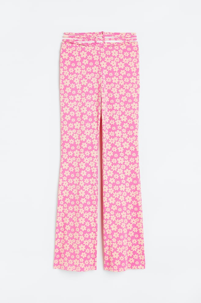 Tie-detail flared leggings - Cerise/Floral/Mint green/Patterned - 1