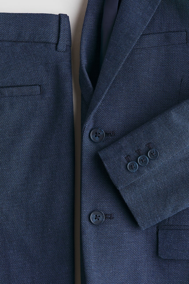 Linen-blend suit - Navy blue/Light beige/Light dusty blue - 4