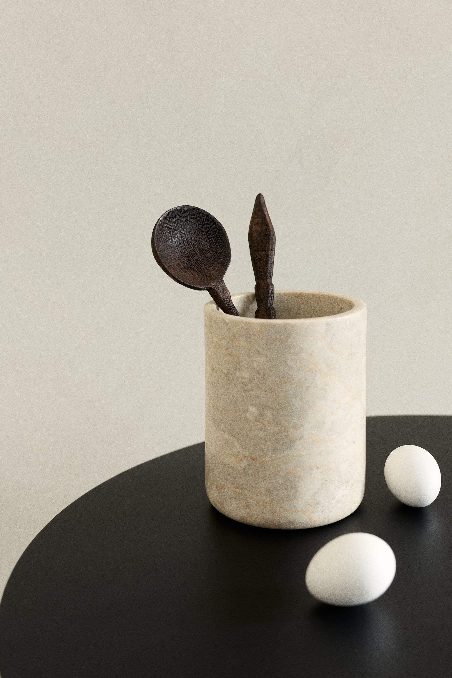 Marble utensil holder - Beige - 2