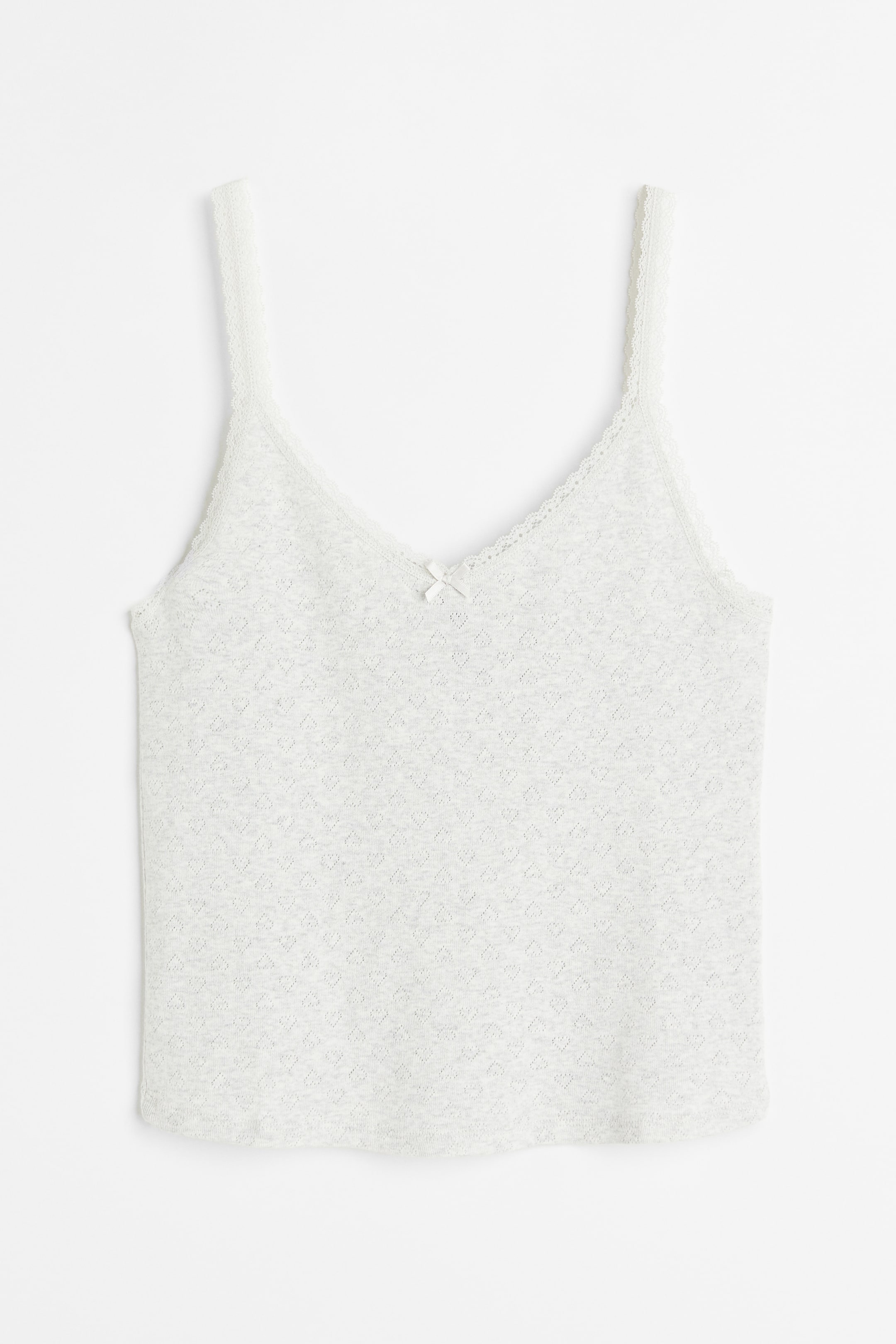 H&M+ Lace-trimmed Pointelle Tank Top