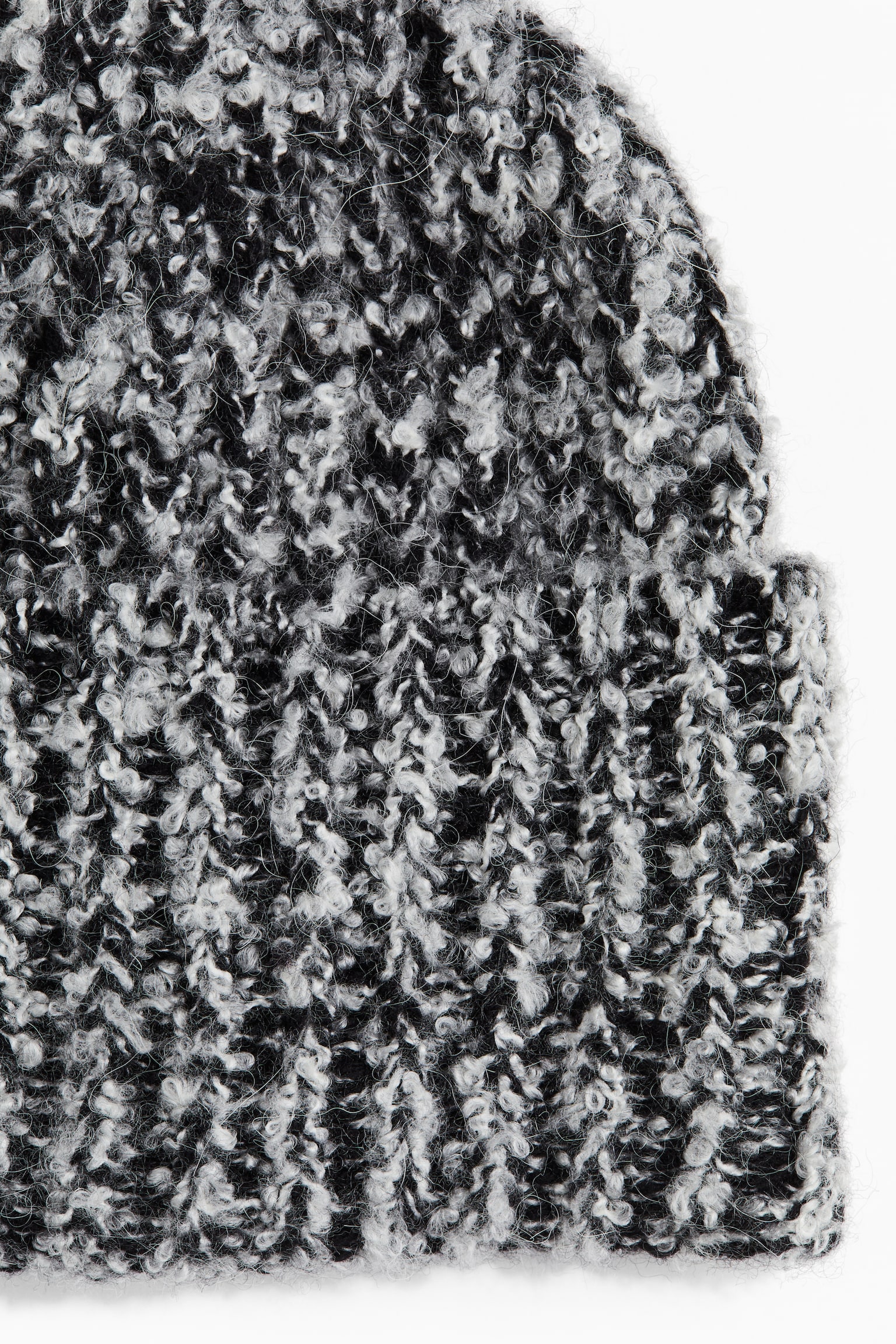 Bouclé beanie - Black marl - 2