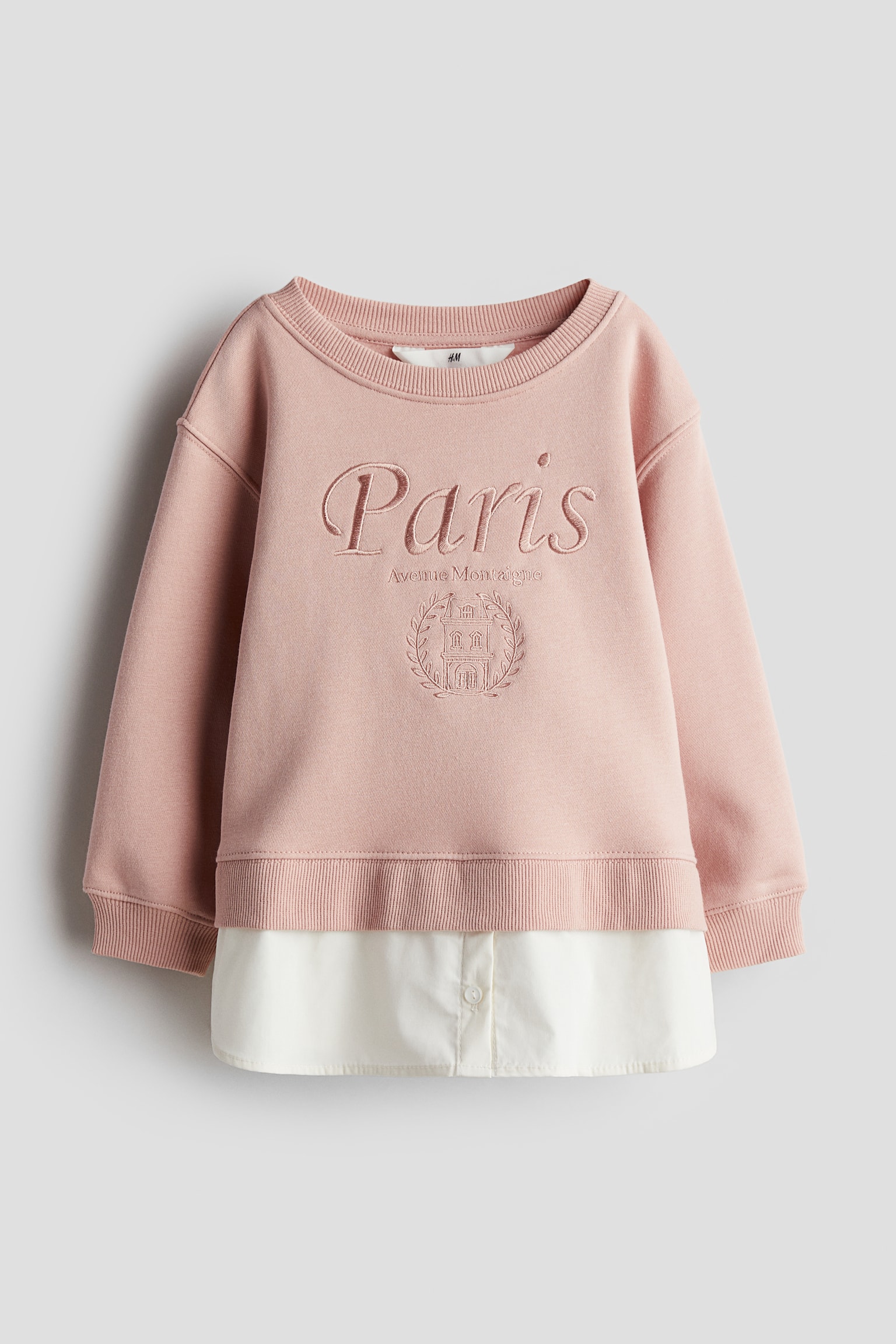 Double-layered sweatshirt - Light dusty pink/Paris/Black/White/Dark red/Blue - 1