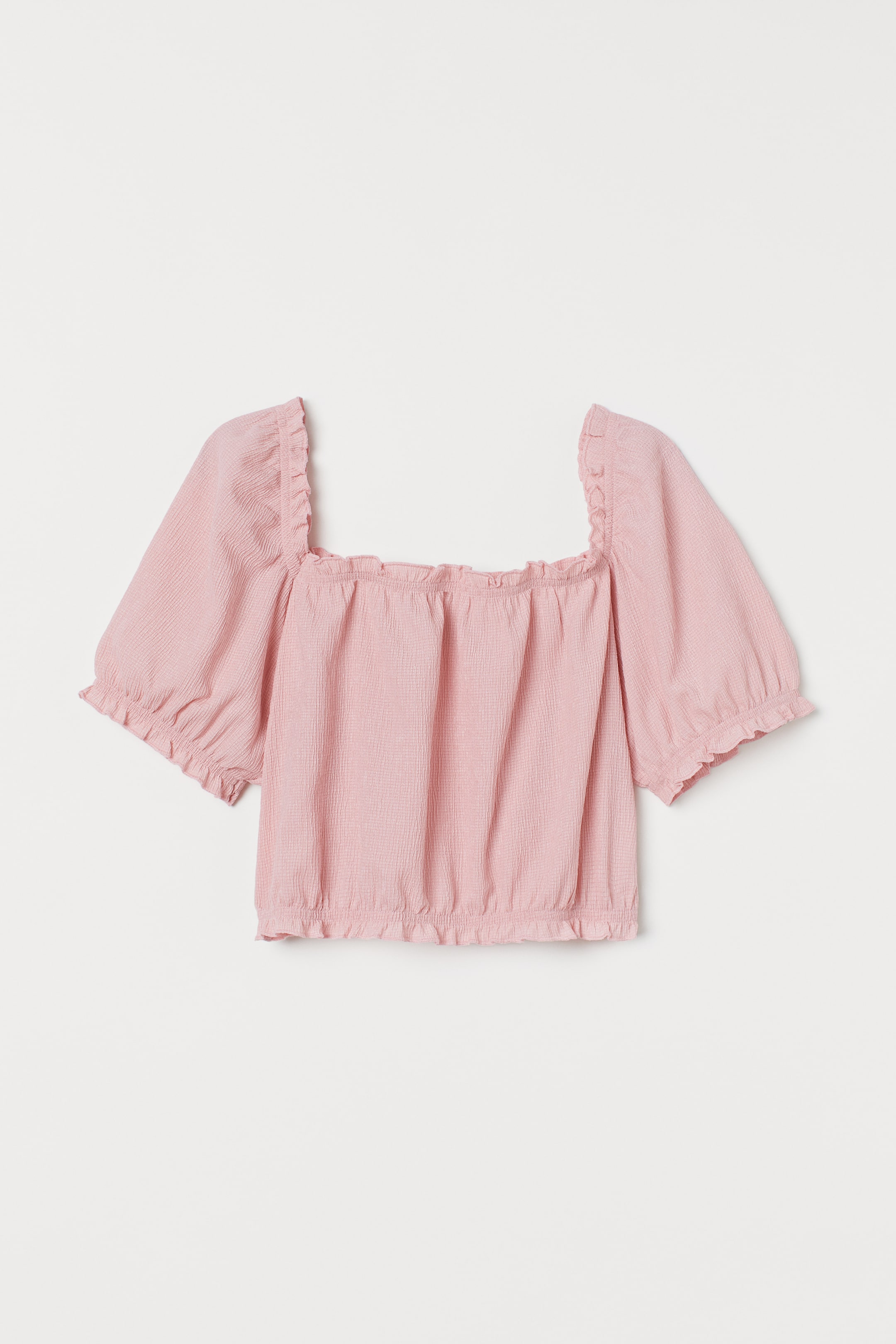 View larger image: Cropped puff-sleeved top - Pink - Ladies | H&M IN 1