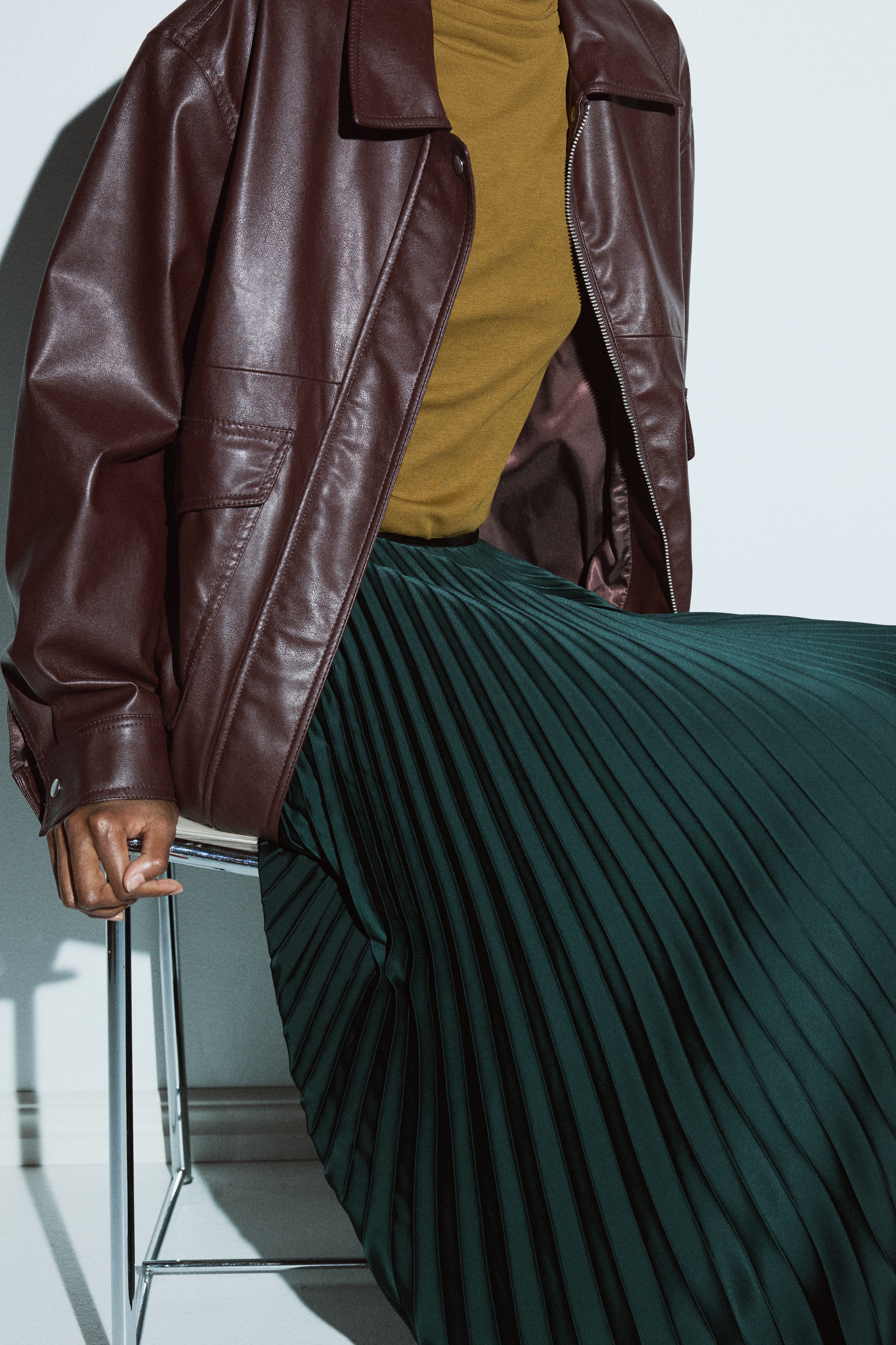 Pleated maxi skirt