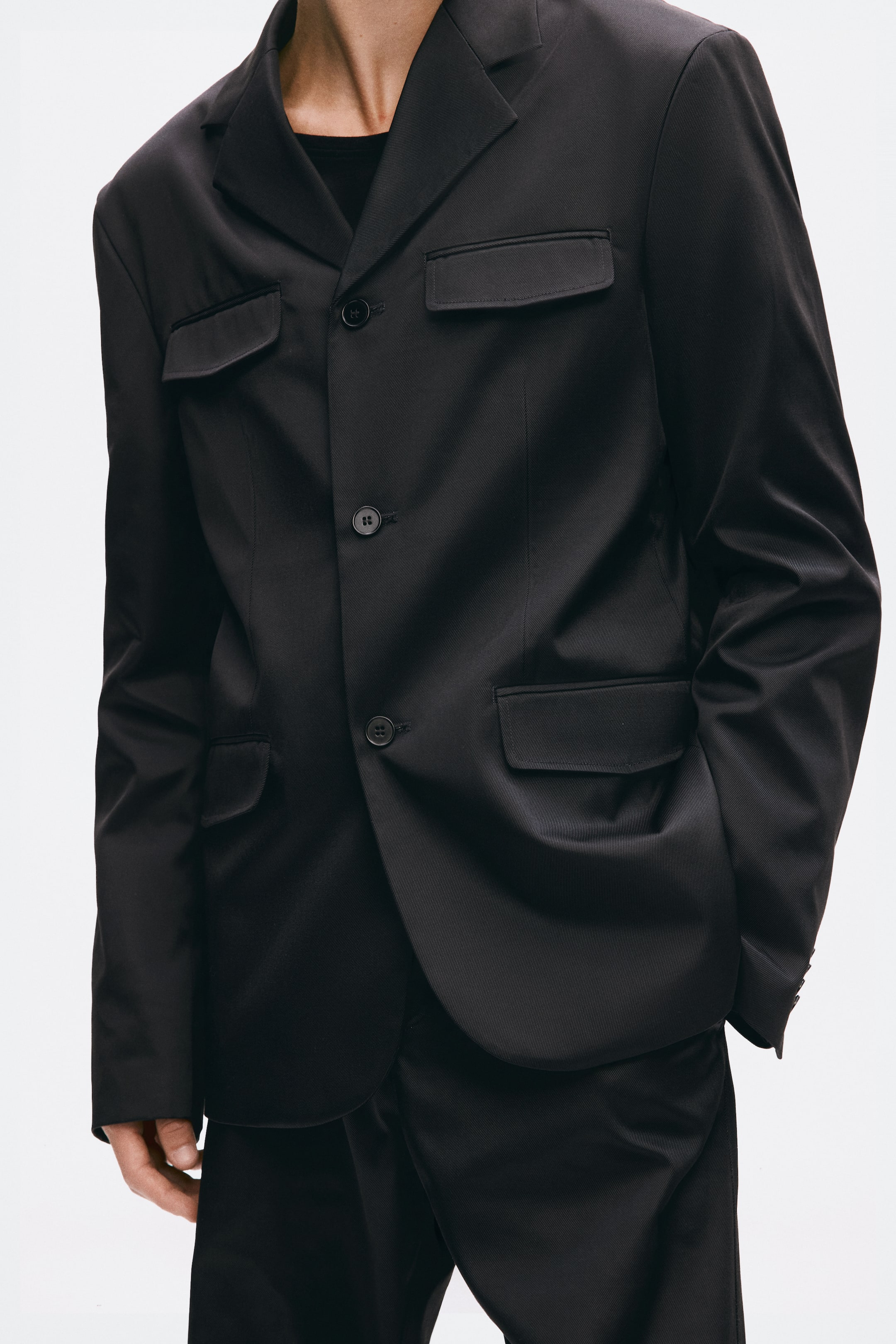 Slim-Fit Single-Breasted Twill Jacket