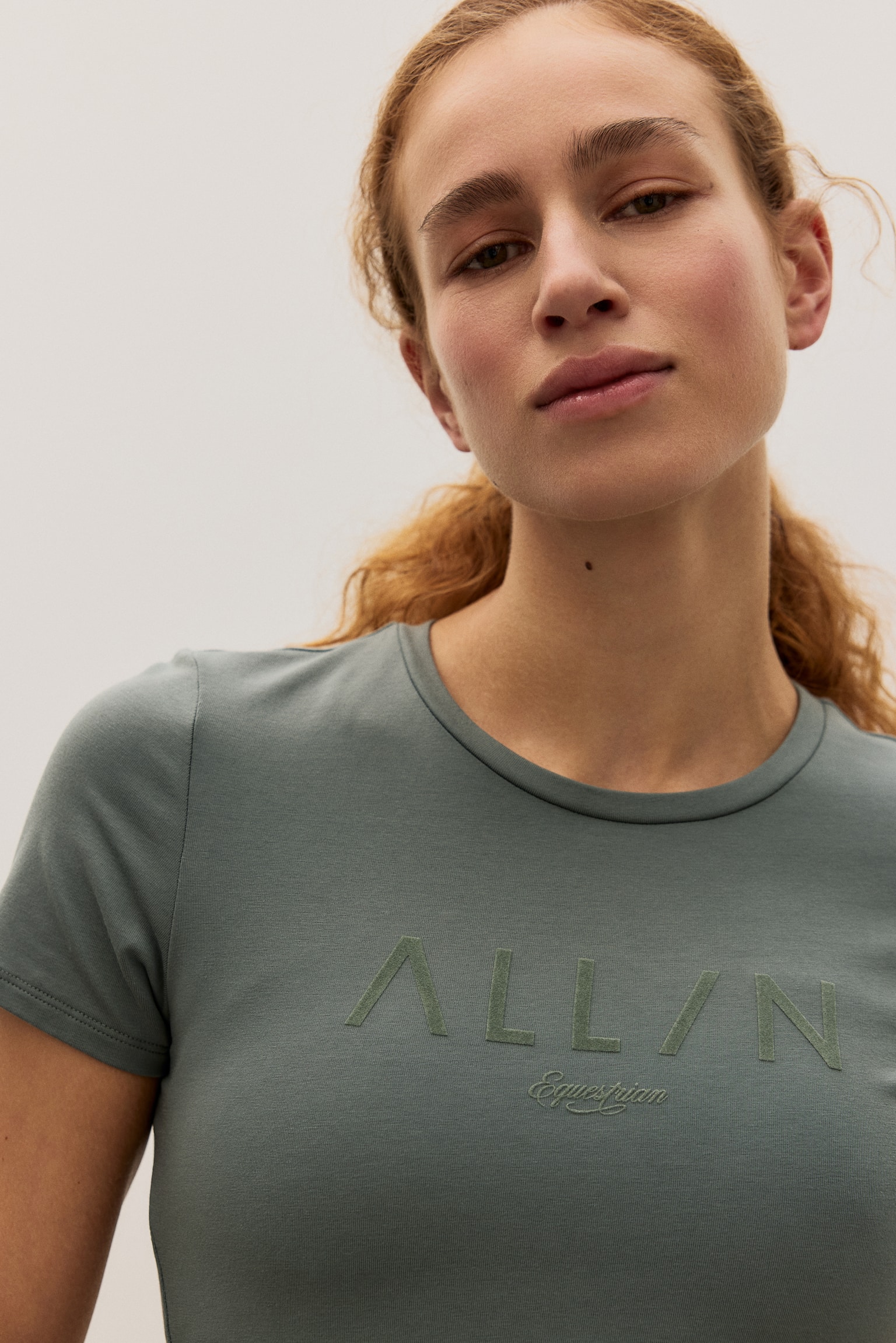 Slim Fit Sports T-shirt - Khaki green/Black - 7