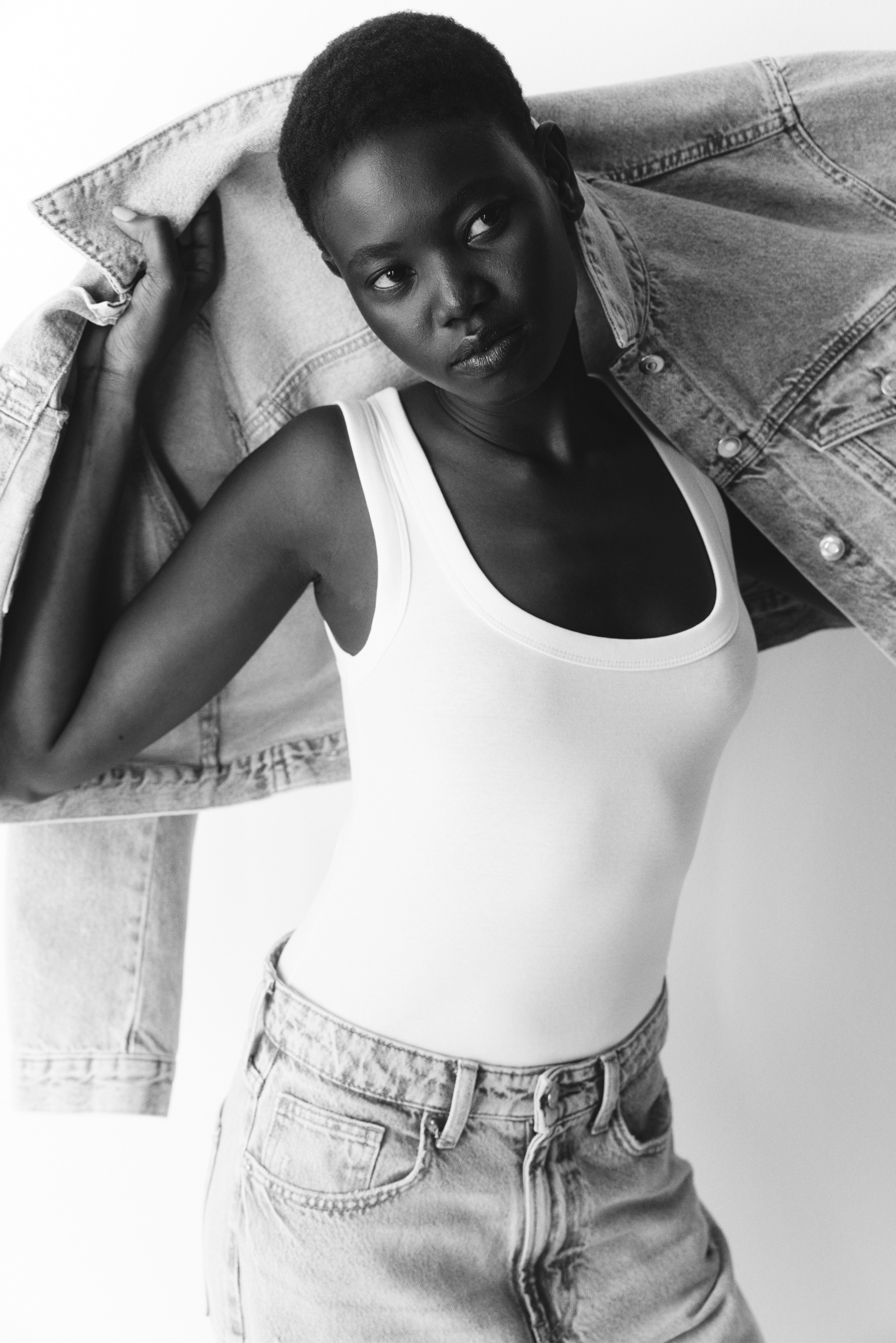 Fitted Tank Top - Cream/Taupe