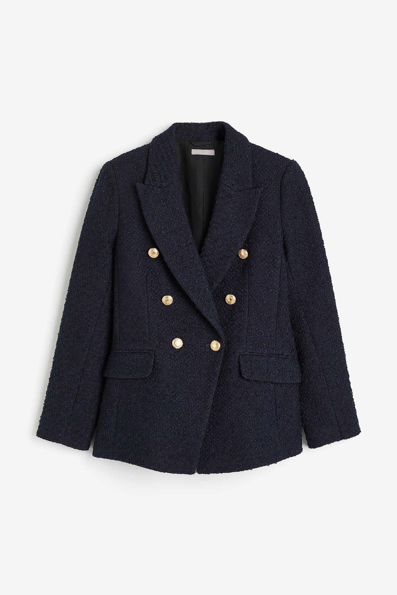 Textured Weave Blazer - Navy blue/Black/Cream/Navy blue - 2