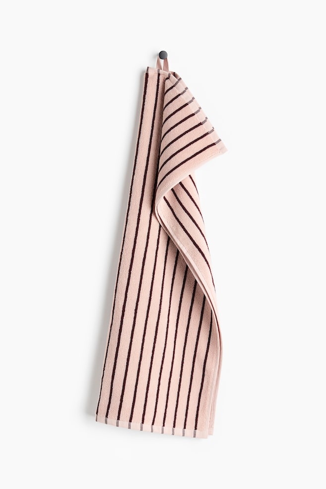 Striped Hand Towel - Light pink/burgundy striped/Light blue/dark red striped/White/brown striped/Light gray/blue striped - 1
