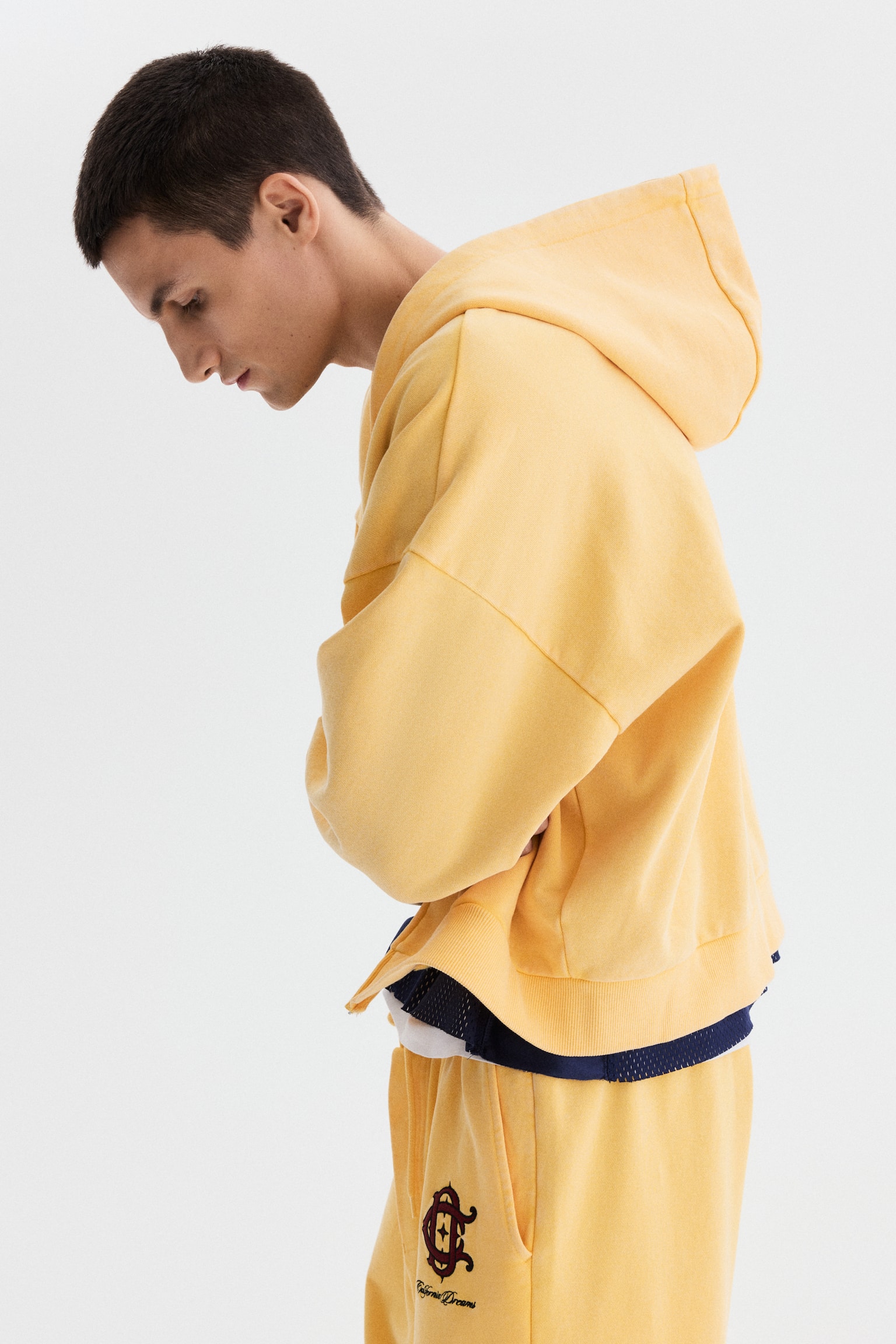Kastige Hoodiejacke in Oversized Fit - Gelb/California dreams/Mattgrau/95 - 6