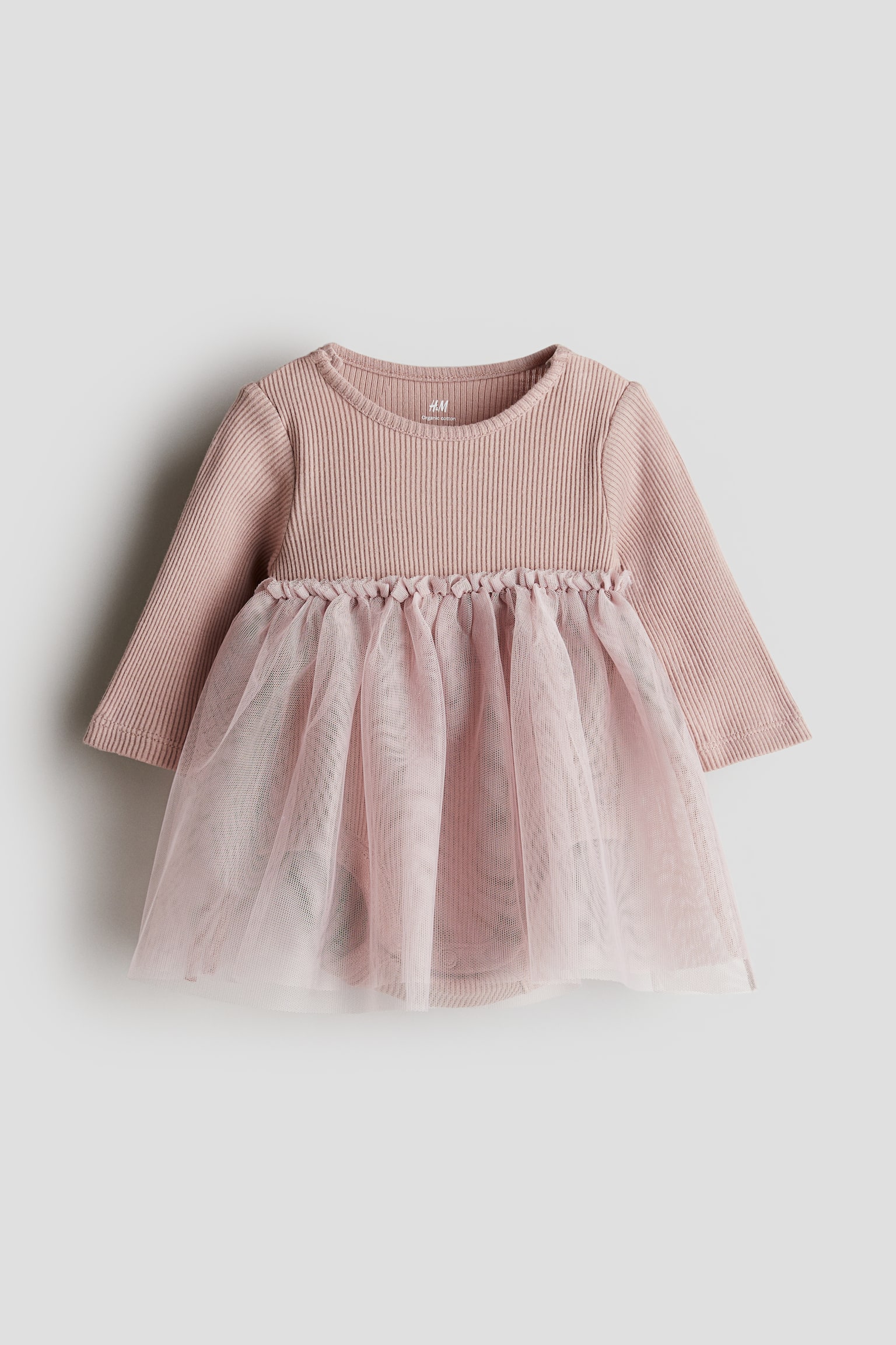 Tulle Skirt Bodysuit Dress - Light dusty pink/Light beige - 1