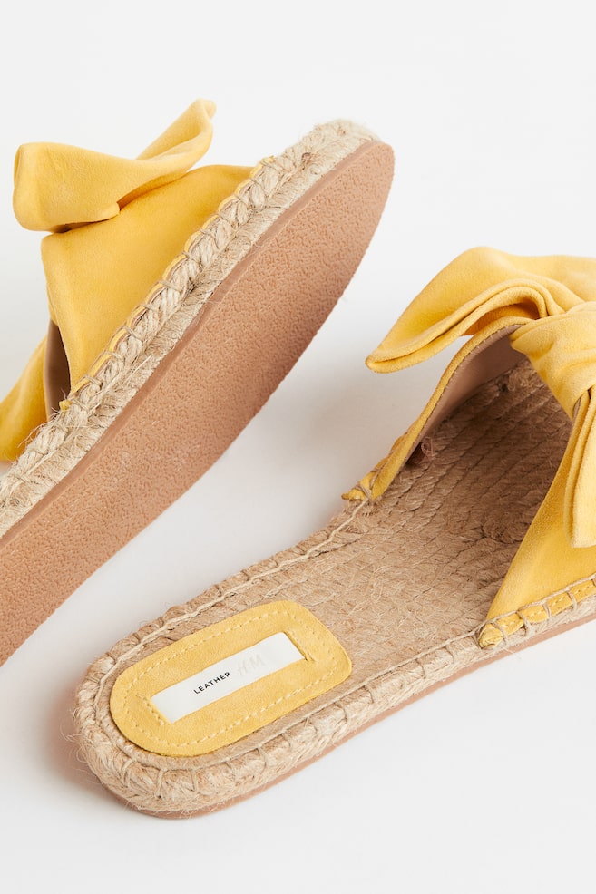 Bow-detail suede mules - Yellow/Beige/Old rose - 4