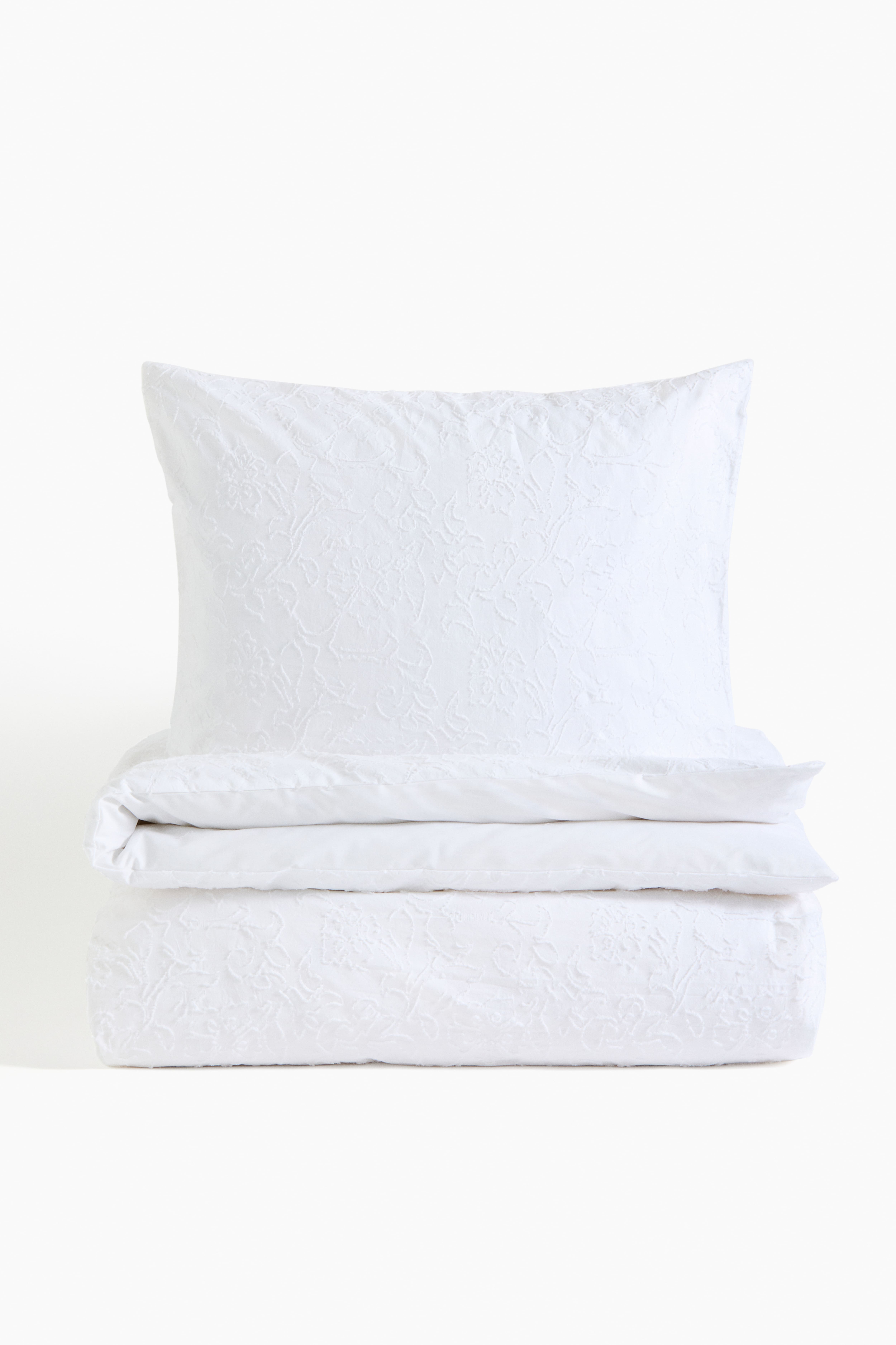 Jacquard-Weave Twin Duvet Cover Set