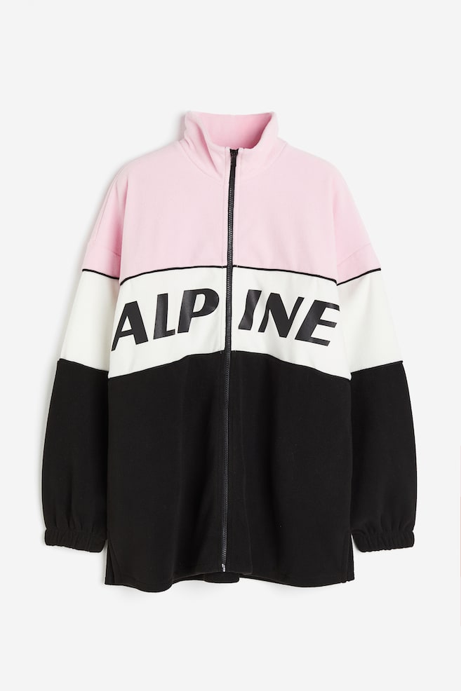 Top i fleece med lynlås - Lys rosa/Alpine - 2