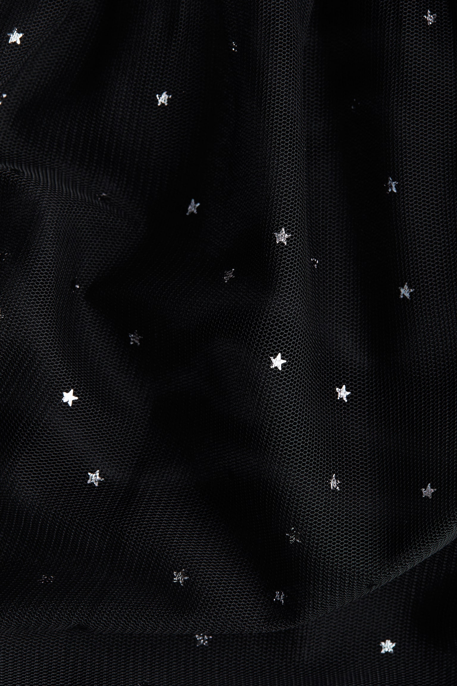 Foil-Print Tulle Dress - Black/stars/Dark red/Pink/hearts - 2