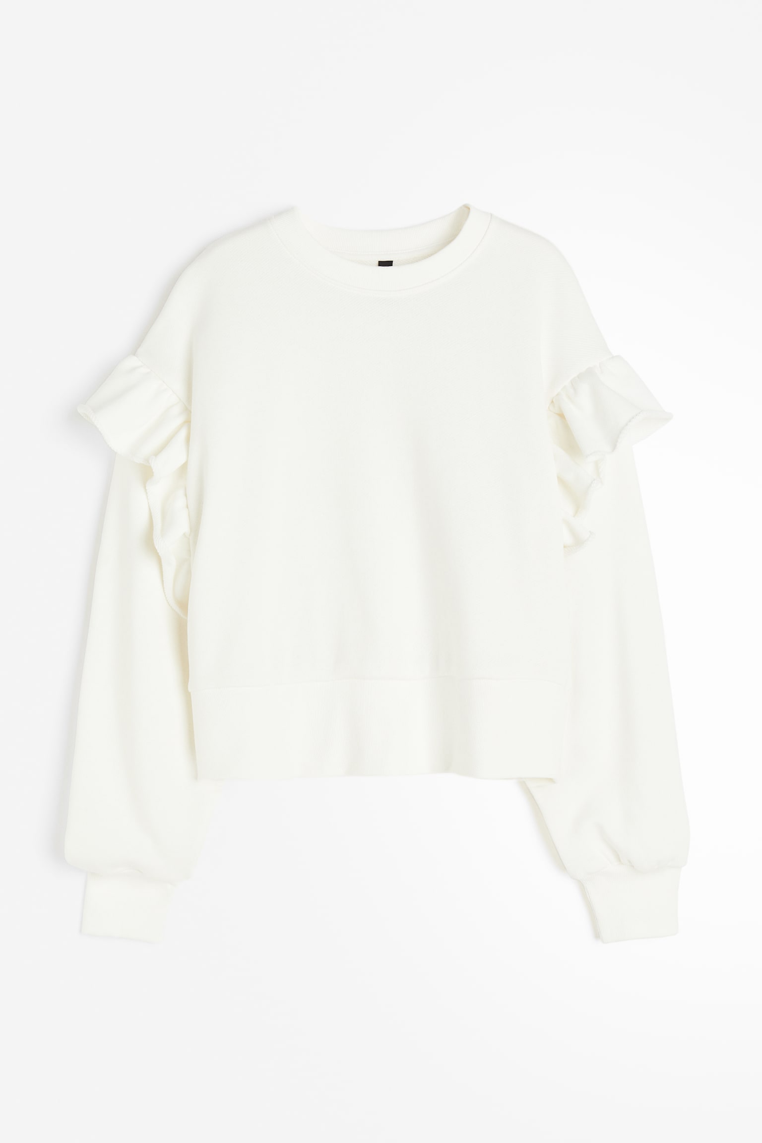 Oversized Frill Trim Sweater - Cream/Light dusty pink/Light grey marle - 2