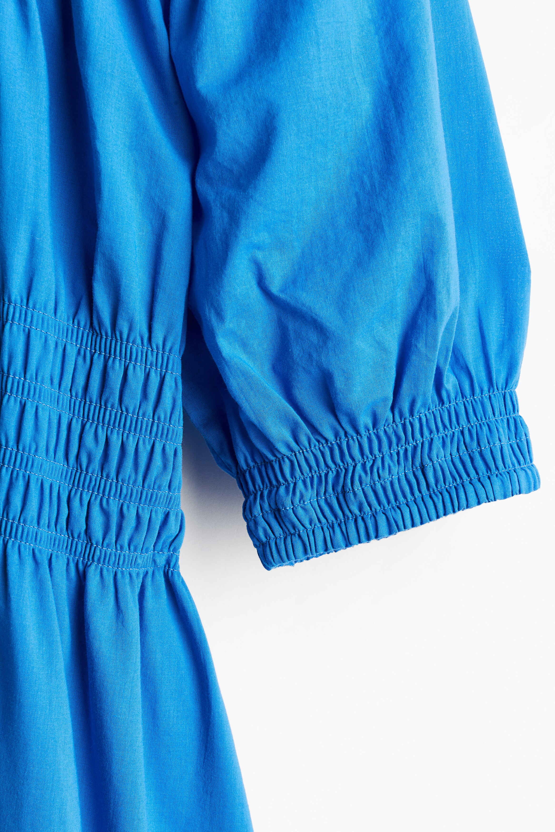 Smocked-waist cotton dress