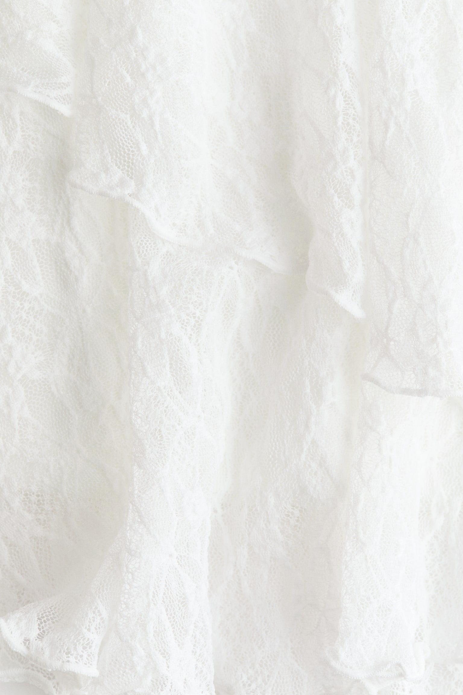 Flounced lace skirt - White/Light blue/Dark brown - 3