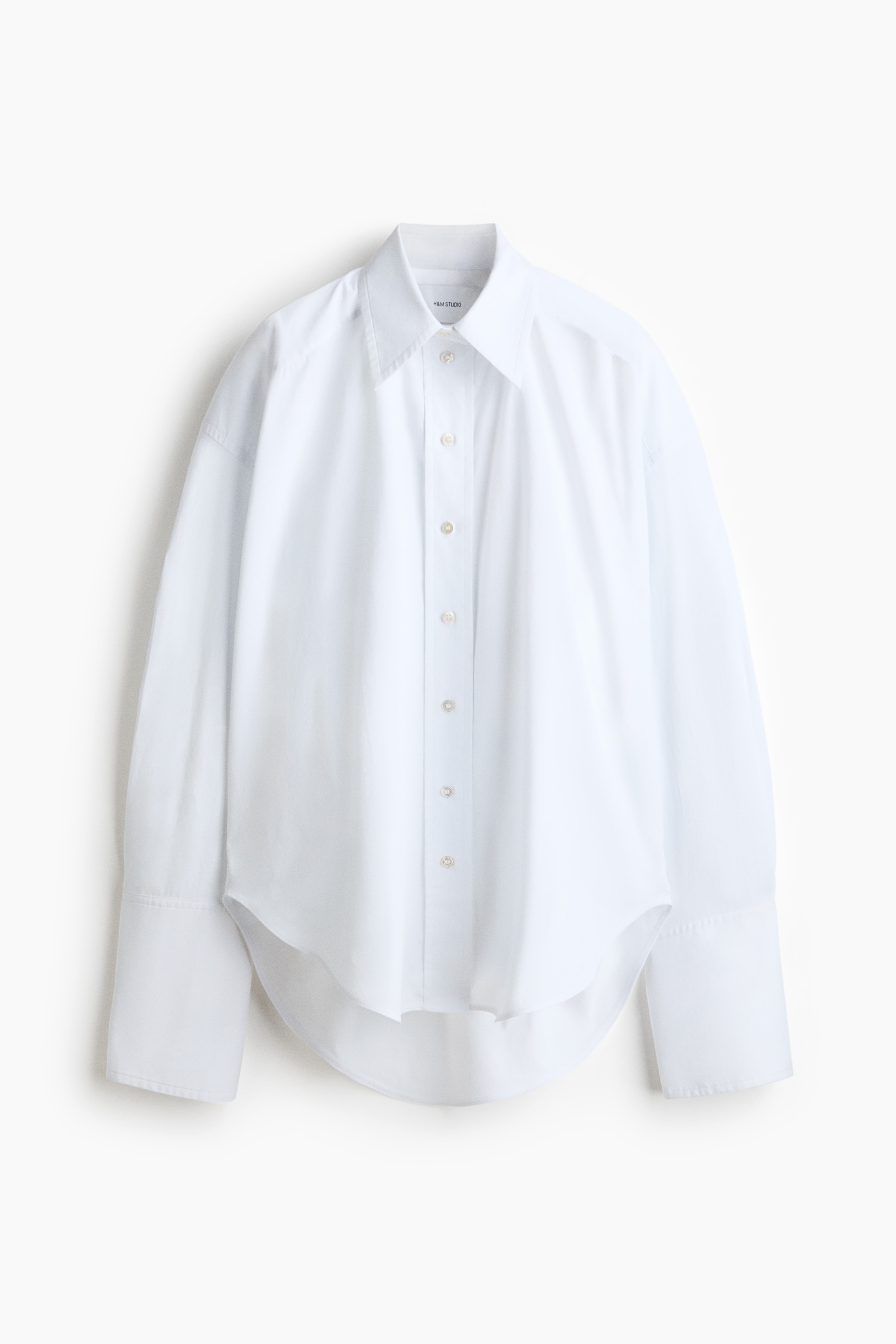 Camisa oversize em algodão - Branco/Azul claro/Preto