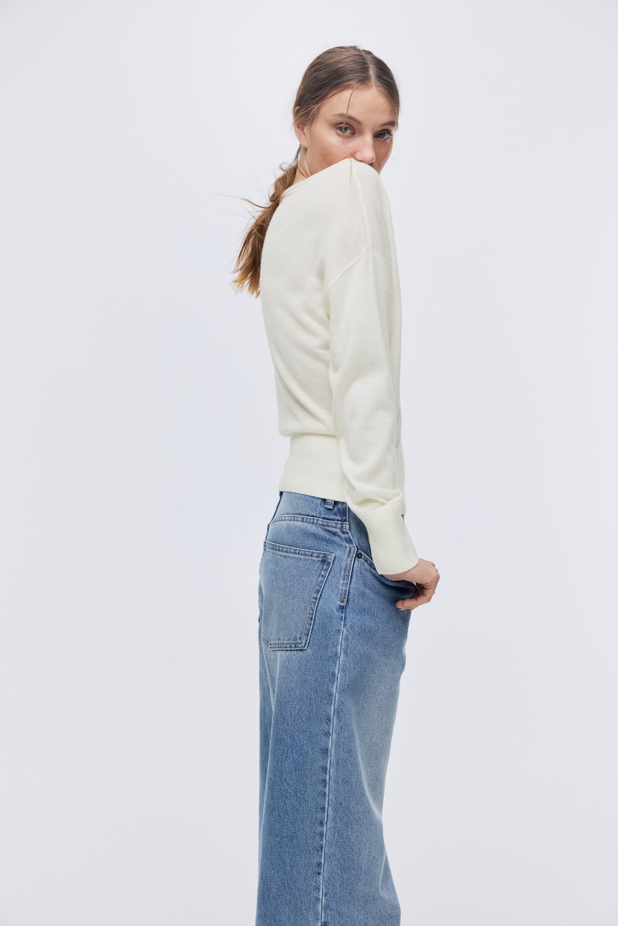 Fine-Knit One-Shoulder Top