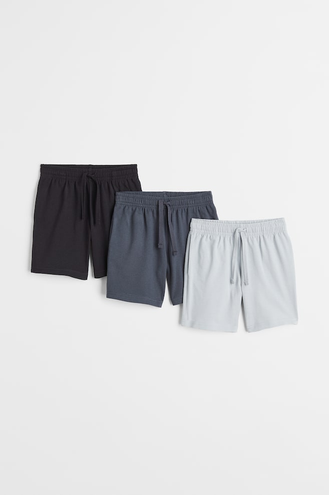 3-pak shorts i bomuldsjersey - Mørkegrå/Lysegrå/Marineblå/Lysegråmeleret - 1