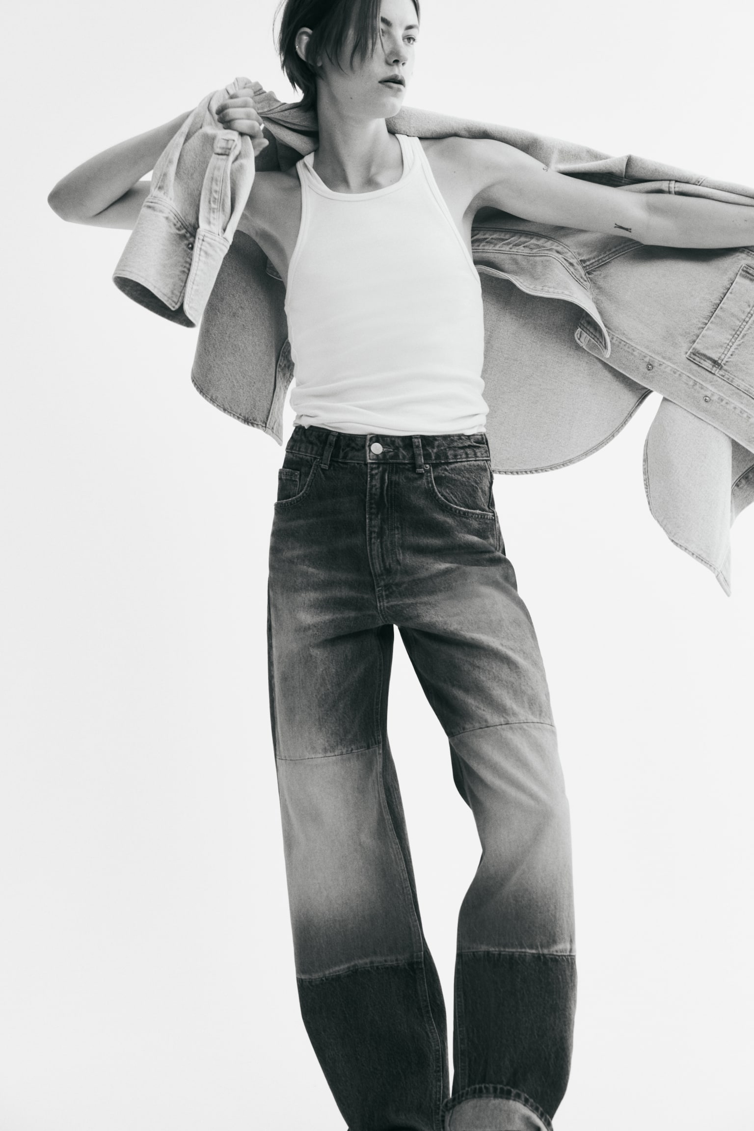 Женские джинсы H&M Patchwork-Detail, цвет: Джинсовый синий — фото 5