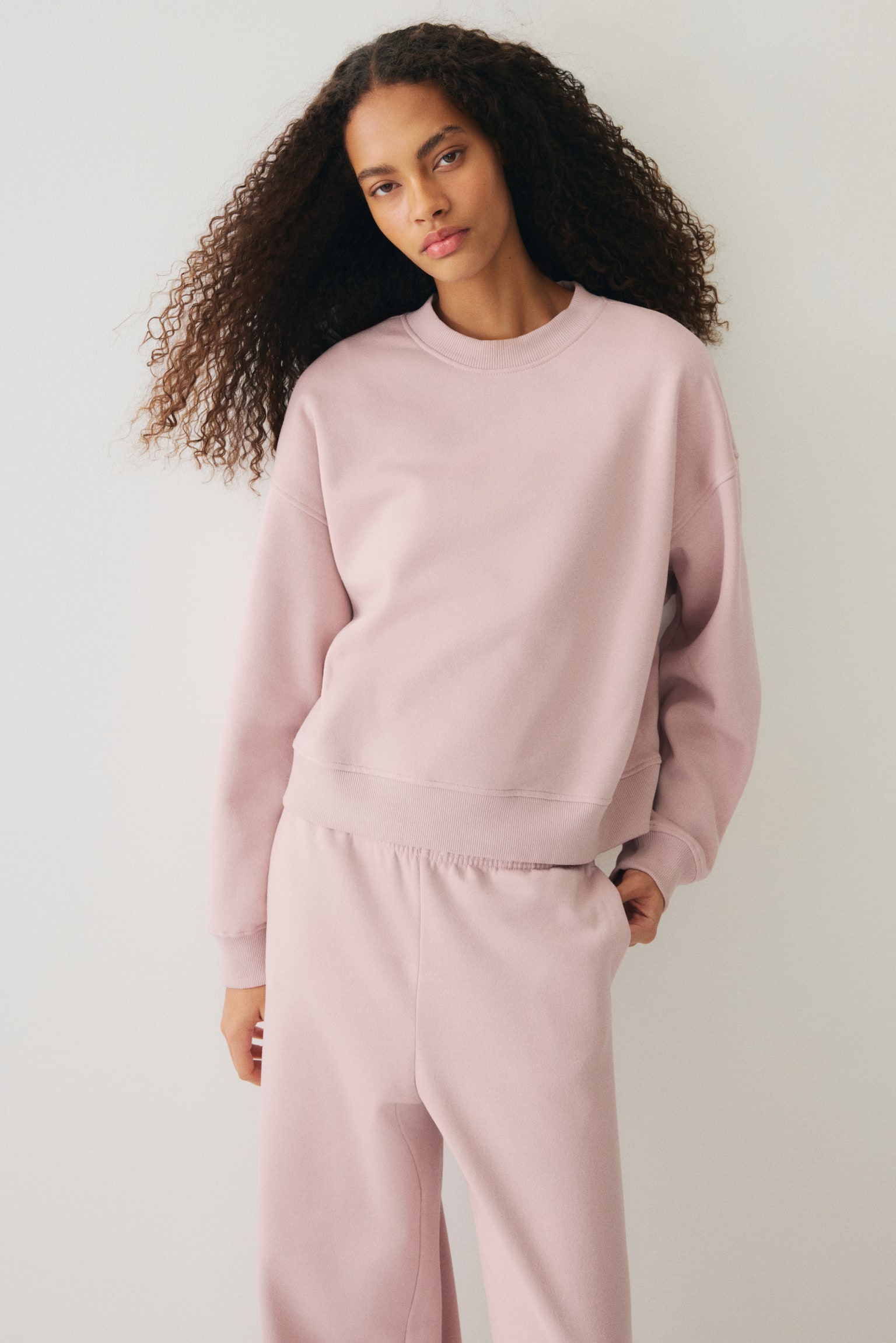 2-piece sweatshirt and joggers set - Light pink/Navy blue/Dusty green/Light grey marl/Light blue/Dark brown - 3