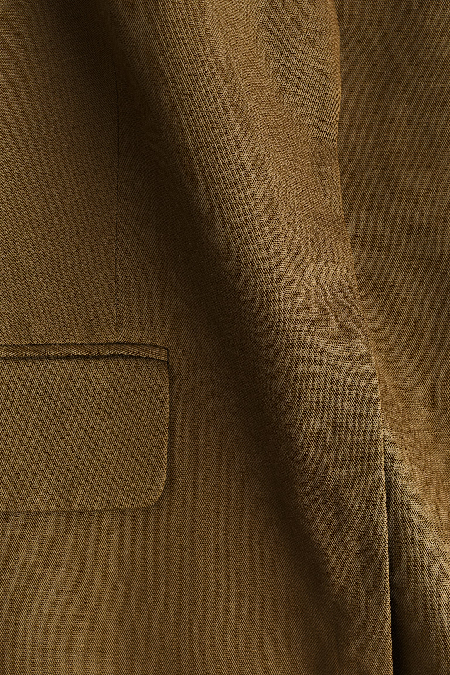 Blazer in misto lino - Verde kaki scuro - 3