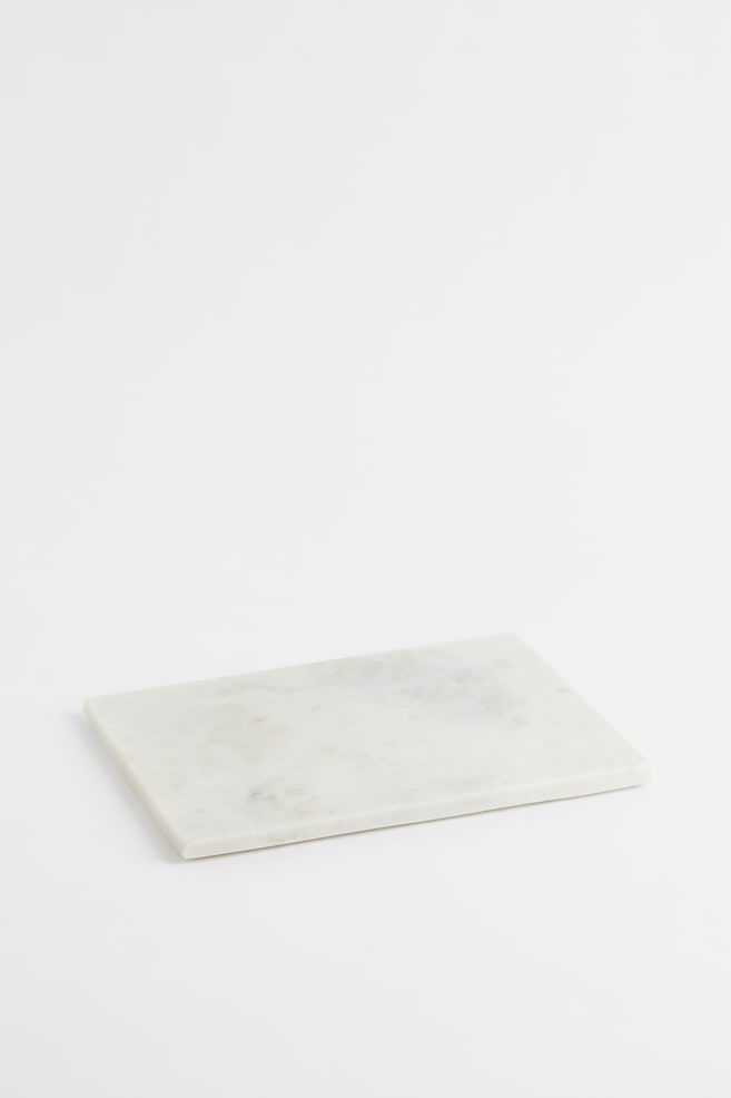 Vorlegeplatte aus Marmor - Weiß/Marmor/Grau - 1