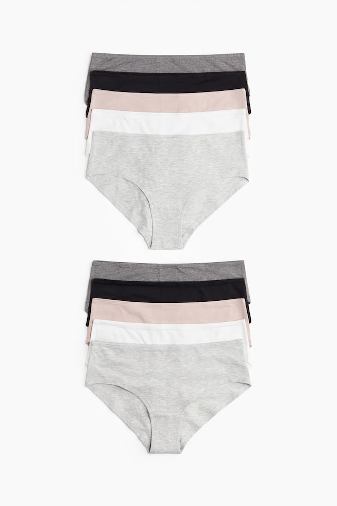 10-pack cotton hipster briefs - Light grey marl/Pink/Light pink/Dusty pink/Dusty blue/Light grey marl/Black/Light blue/Dusty blue/Grey/Dusty green - 1