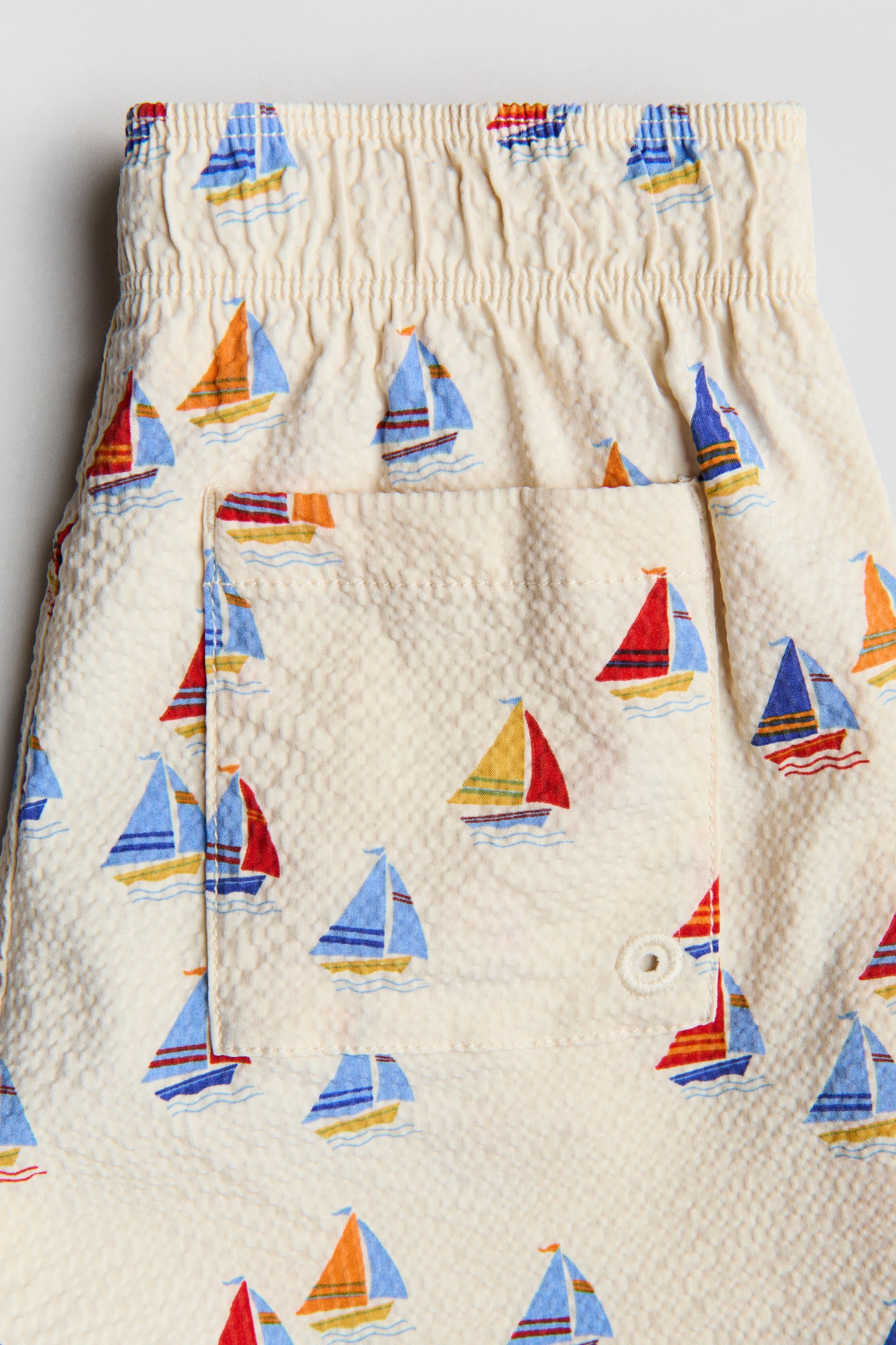 Patterned Swim Shorts-Light beige/sailboats - 2