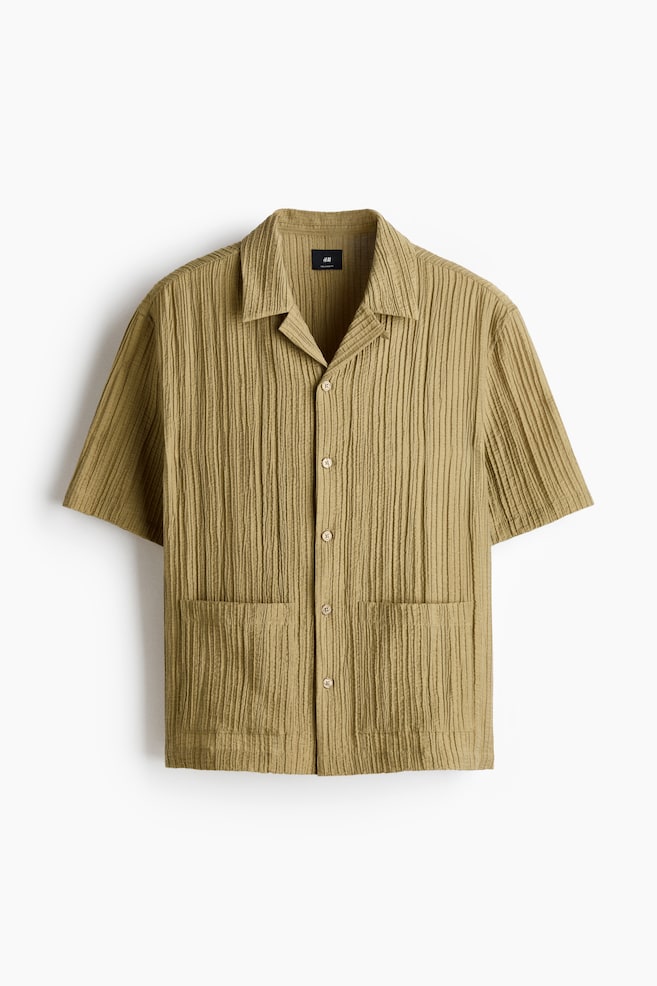 Relaxed Fit Resort shirt - Beige/Black - 1
