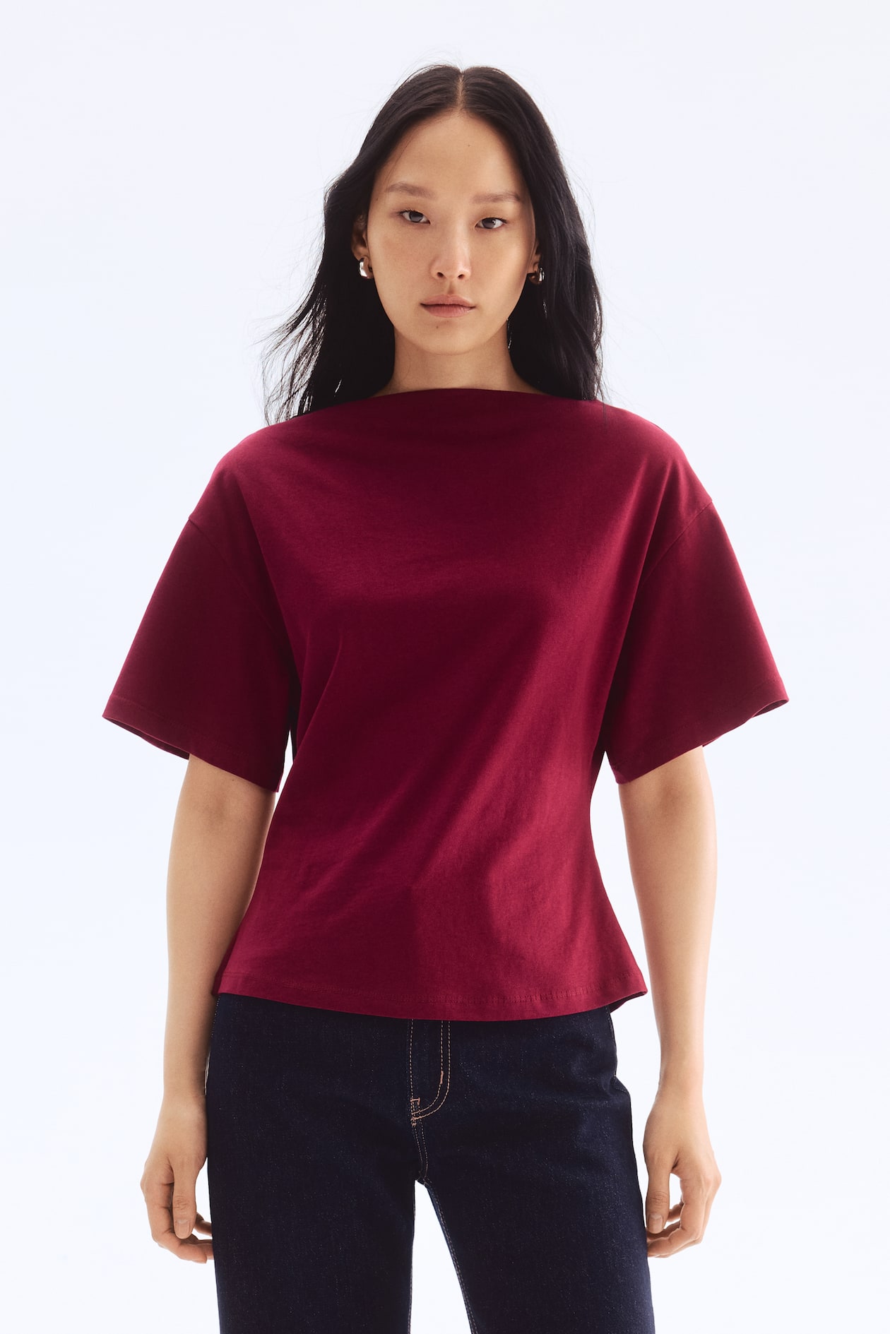 Boat-Neck Cotton Top - image 3