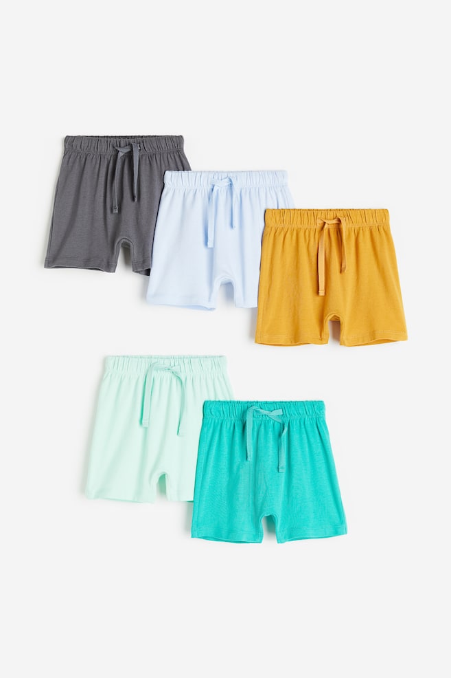 5-pak shorts i bomuldsjersey - Turkis/Sennepsgul/Blå/Lyseblå/Lysegul/Lys orange/Lysegrøn/Lys rosa/dc - 1