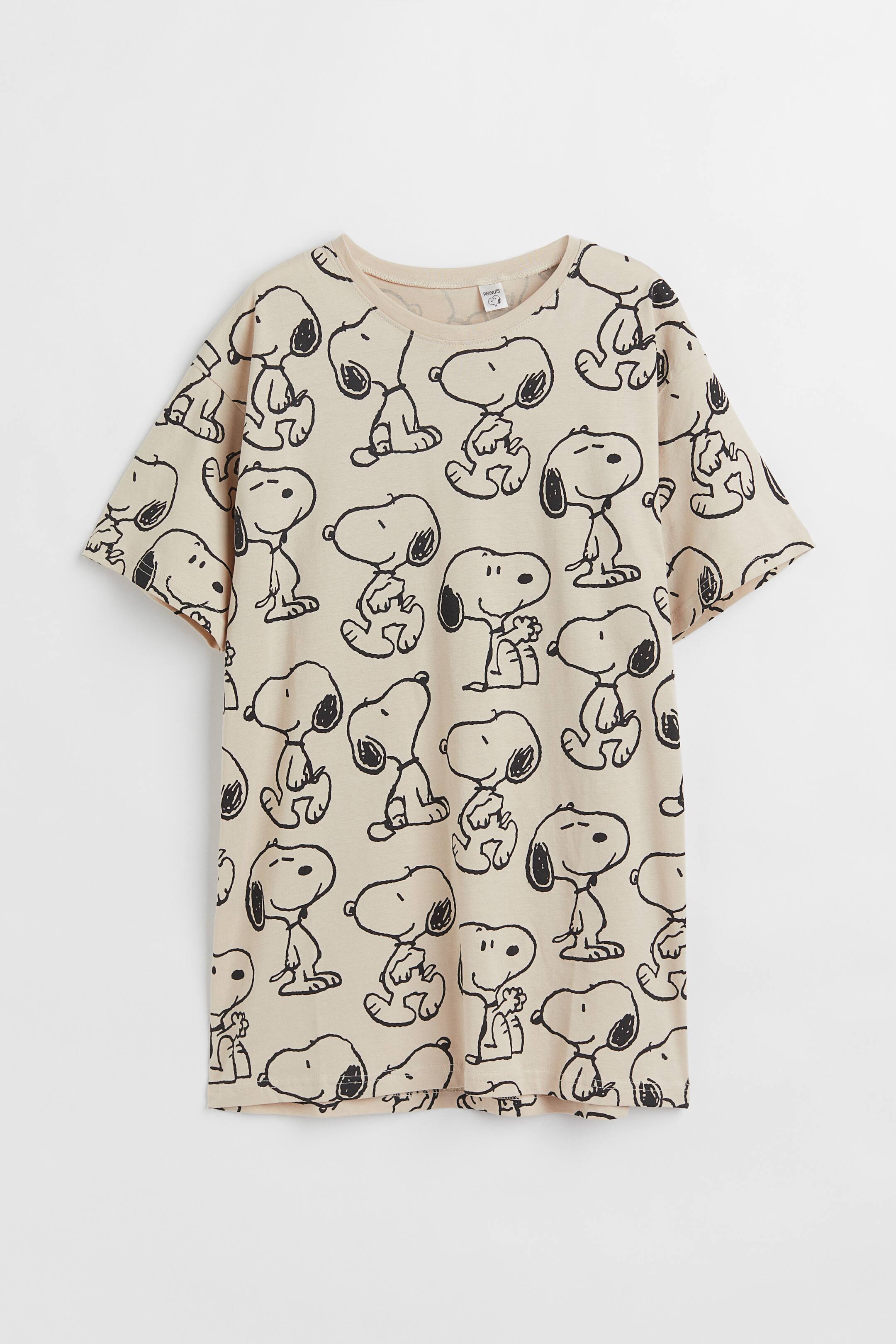 查看大圖: 圖案連身睡裙 - 淺米色/史奴比 - Kids | H&M 1