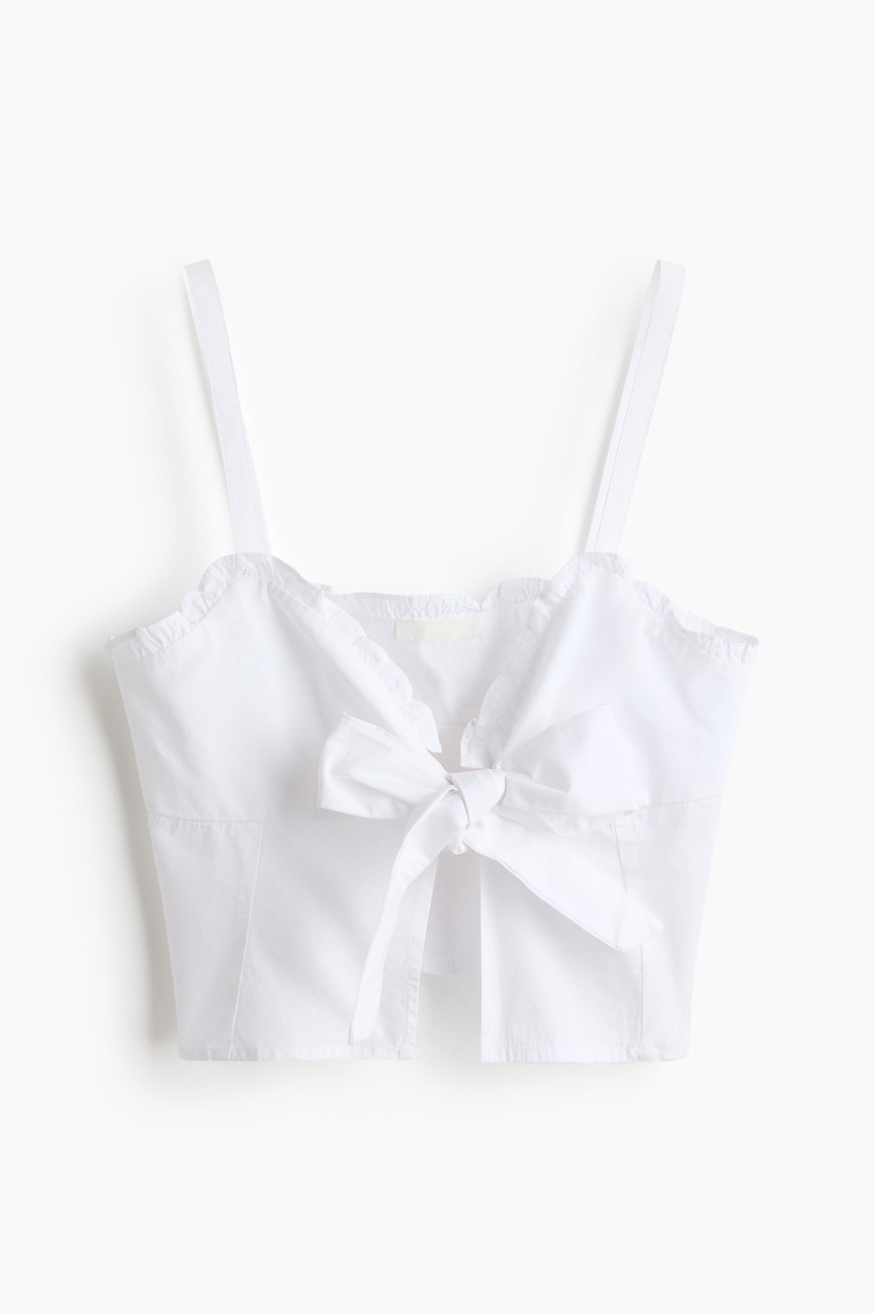 タイディテール クロップドトップス - ホワイト - レディース | H&M JP