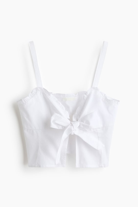 Женские топы H&M Tie-Detail Crop Top