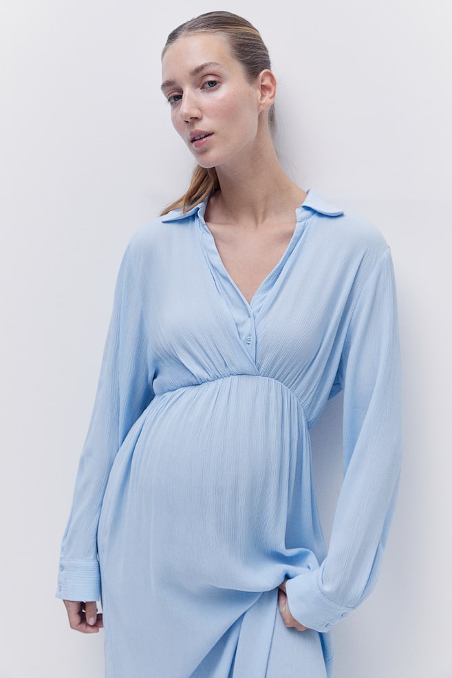 MAMA Robe de maternité Before & After - Bleu clair/Vert kaki/Noir - 4