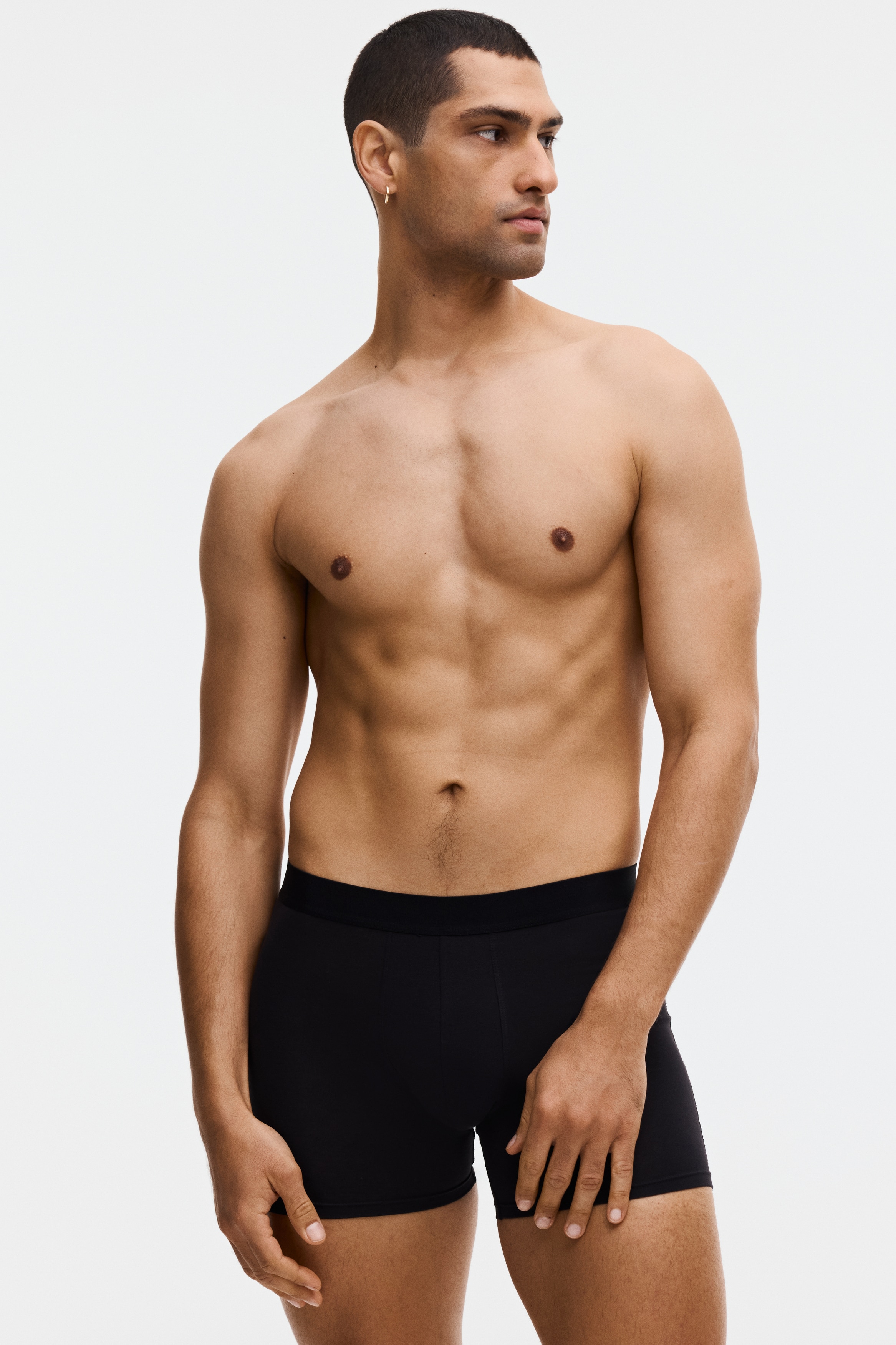 5-pack Mid-Length Boxer Briefs with Lycra® - Beige/dark brown/Dark gray melange/black/Black/Gray melange/Navy blue/White/Light blue/navy blue/Khaki green