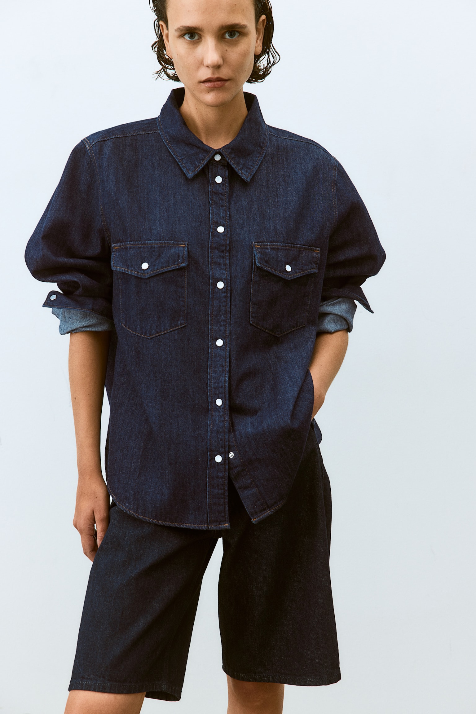 Denim shirt - Dark denim blue/Light denim grey/Light denim blue/Dark denim grey/Denim blue - 6