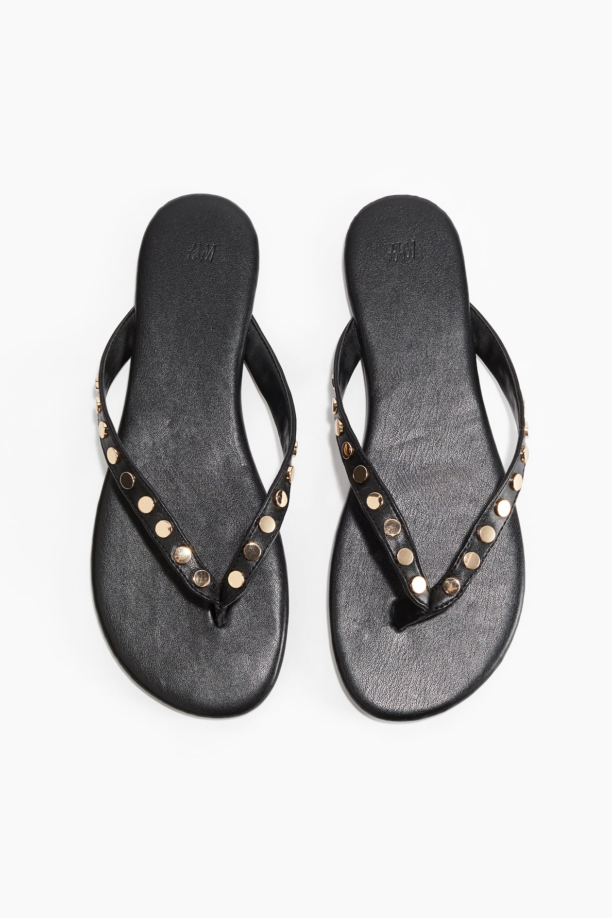 Flip Flops Studded Sliders Black Studded Flip-flops Black Ladies