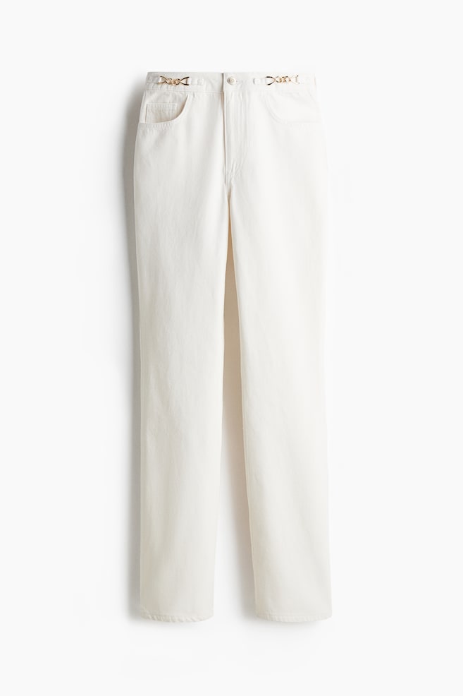 Straight Ultra High Jeans - Wit/Licht denimblauw - 1